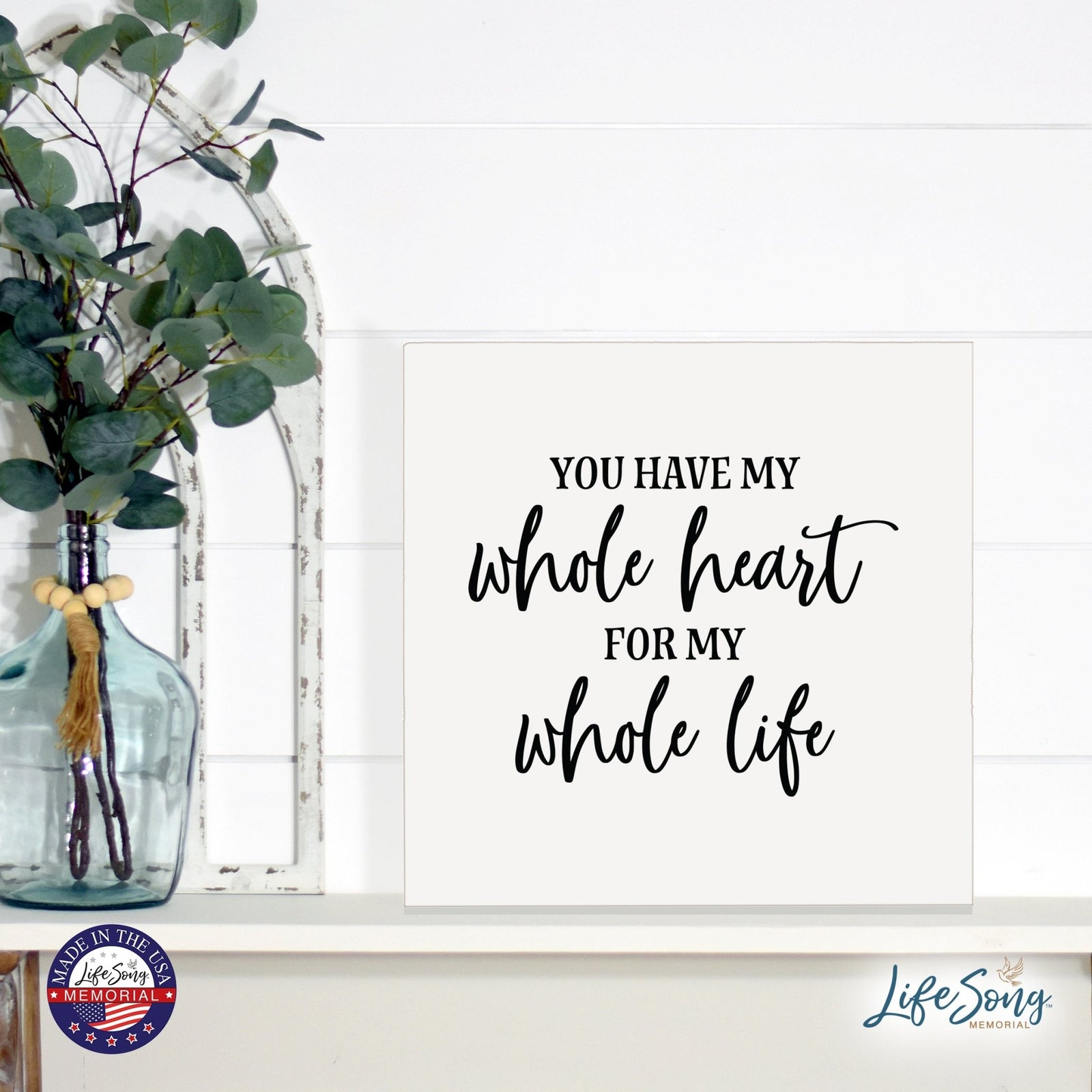 Inspiring Modern Framed Shadow Box 10x10 You Have My Whole - LifeSong Milestones