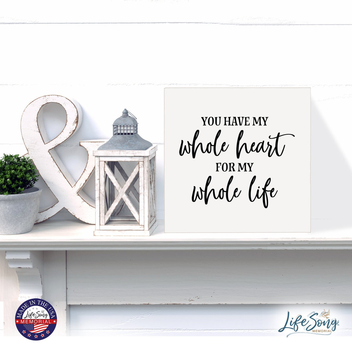 Inspiring Modern Framed Shadow Box 10x10 You Have My Whole - LifeSong Milestones