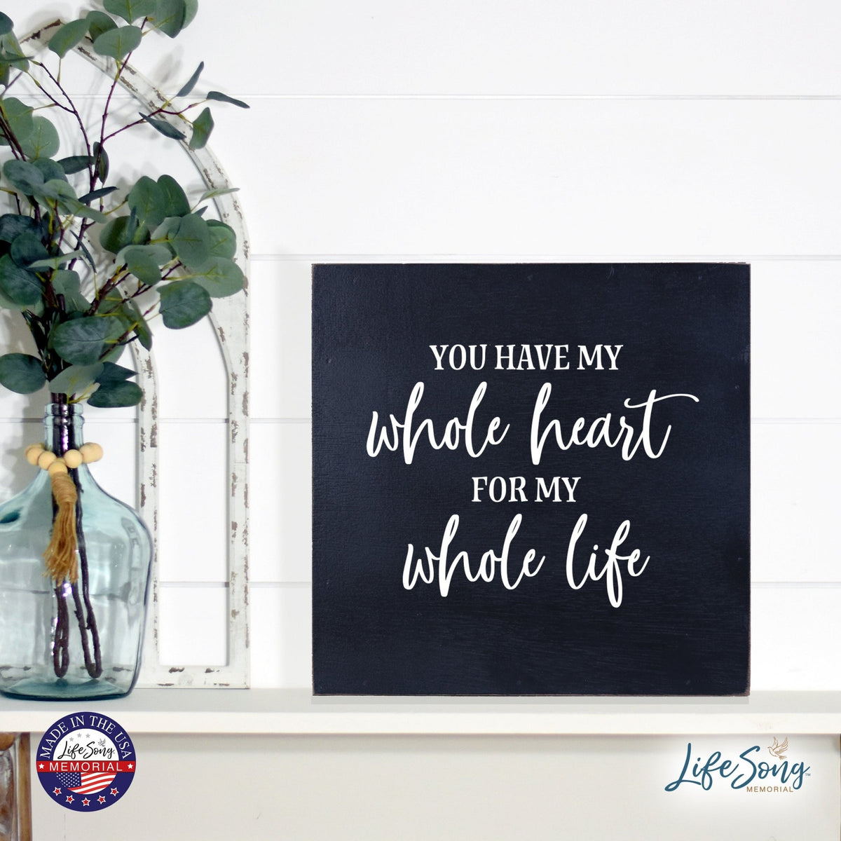 Inspiring Modern Framed Shadow Box 10x10 You Have My Whole - LifeSong Milestones