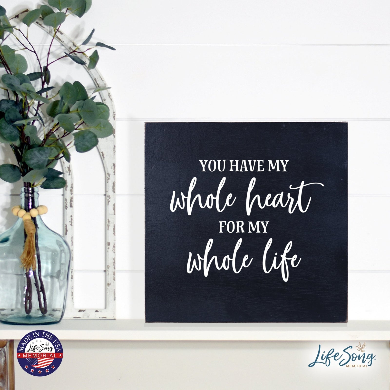 Inspiring Modern Framed Shadow Box 10x10 You Have My Whole - LifeSong Milestones