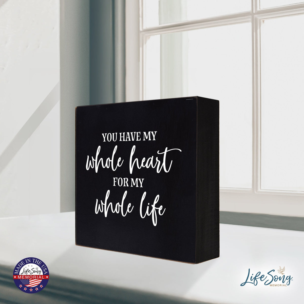 Inspiring Modern Framed Shadow Box 10x10 You Have My Whole - LifeSong Milestones