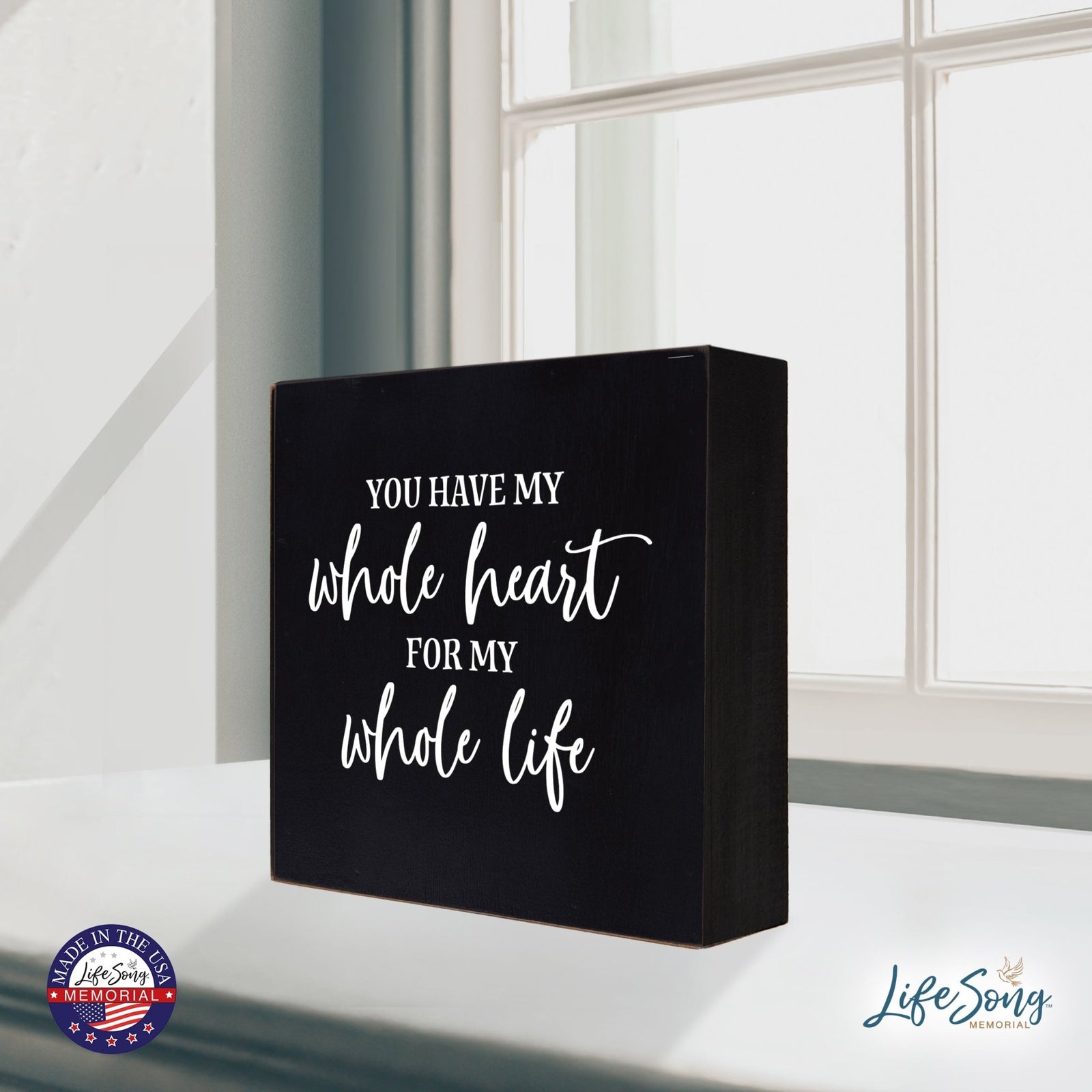 Inspiring Modern Framed Shadow Box 10x10 You Have My Whole - LifeSong Milestones