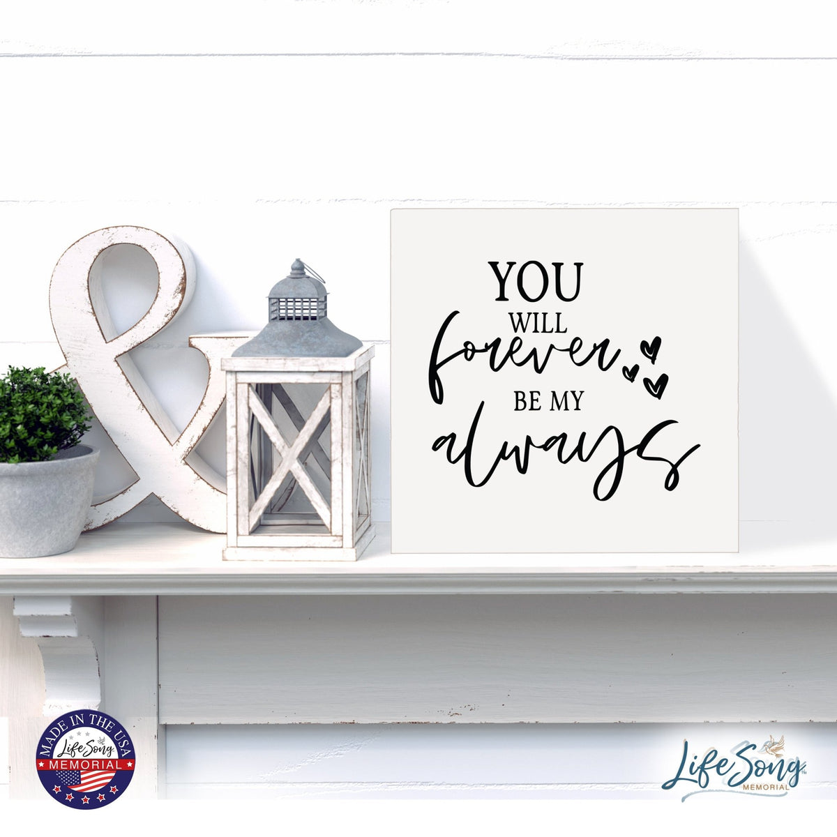 Inspiring Modern Framed Shadow Box 10x10 You Will Forever Be - LifeSong Milestones