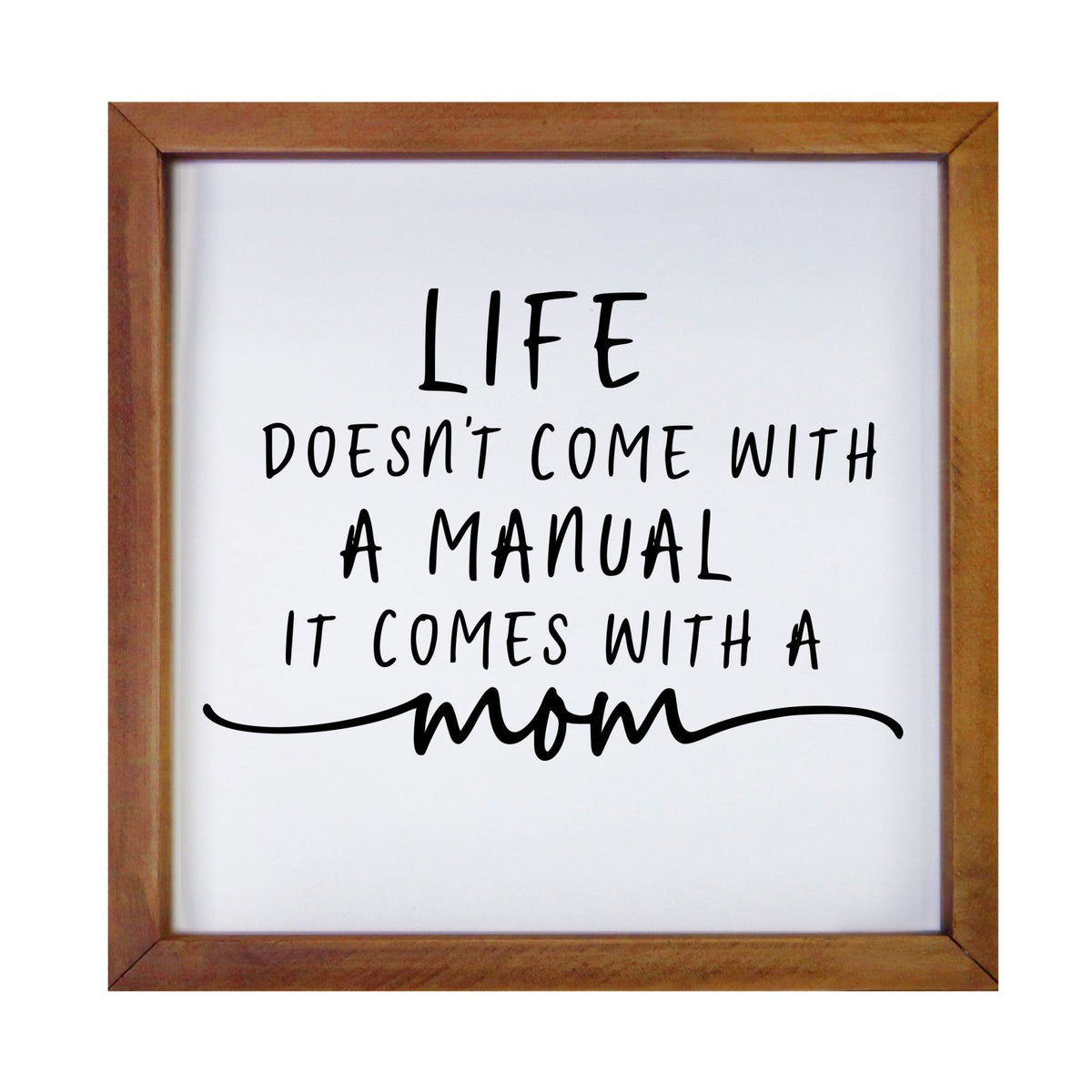 Inspiring Modern Framed Shadow Box 7x7in - Life Doesn&#39;t Come With A Manual - LifeSong Milestones