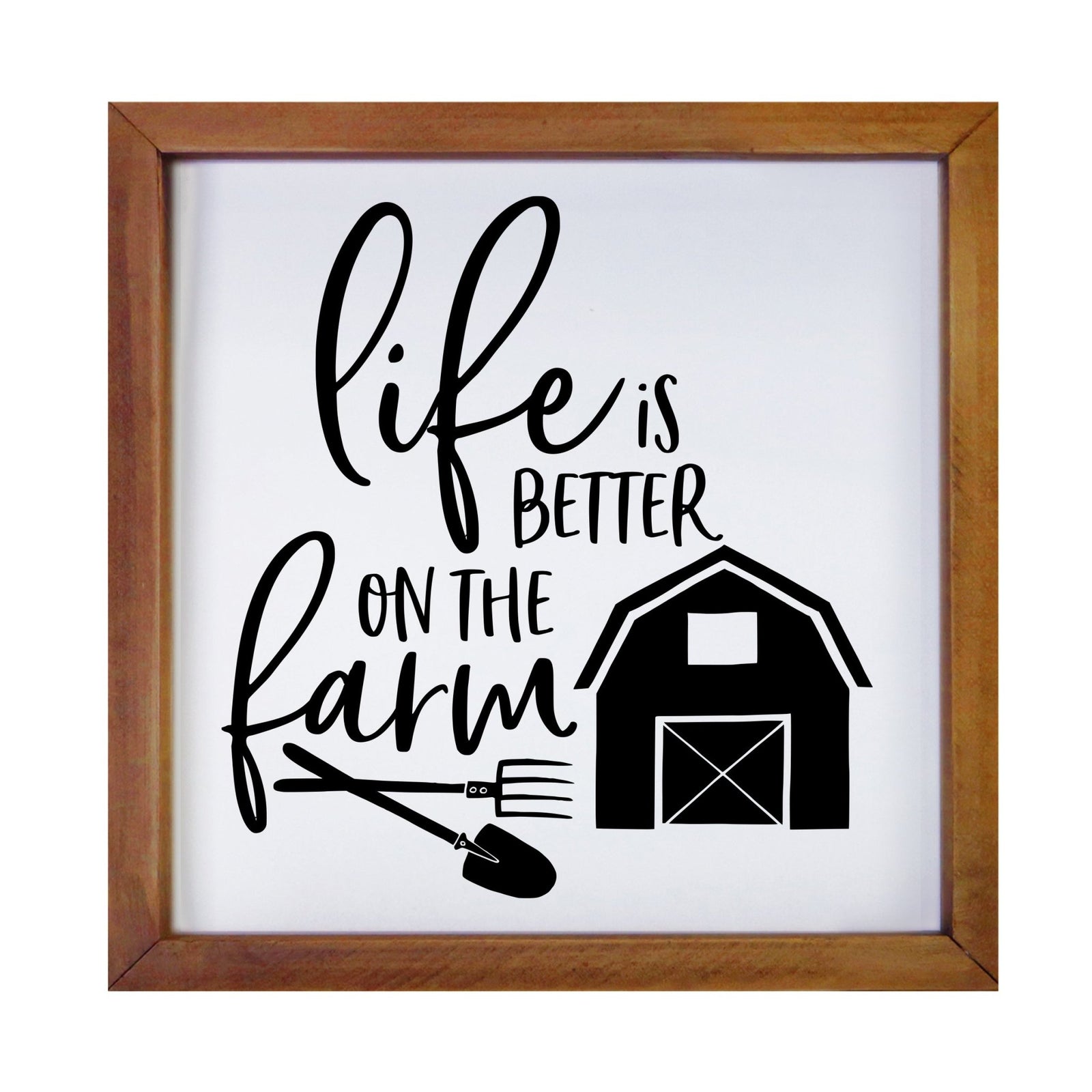 Inspiring Modern Framed Shadow Box 7x7in - Life Is Better On The Farm - LifeSong Milestones
