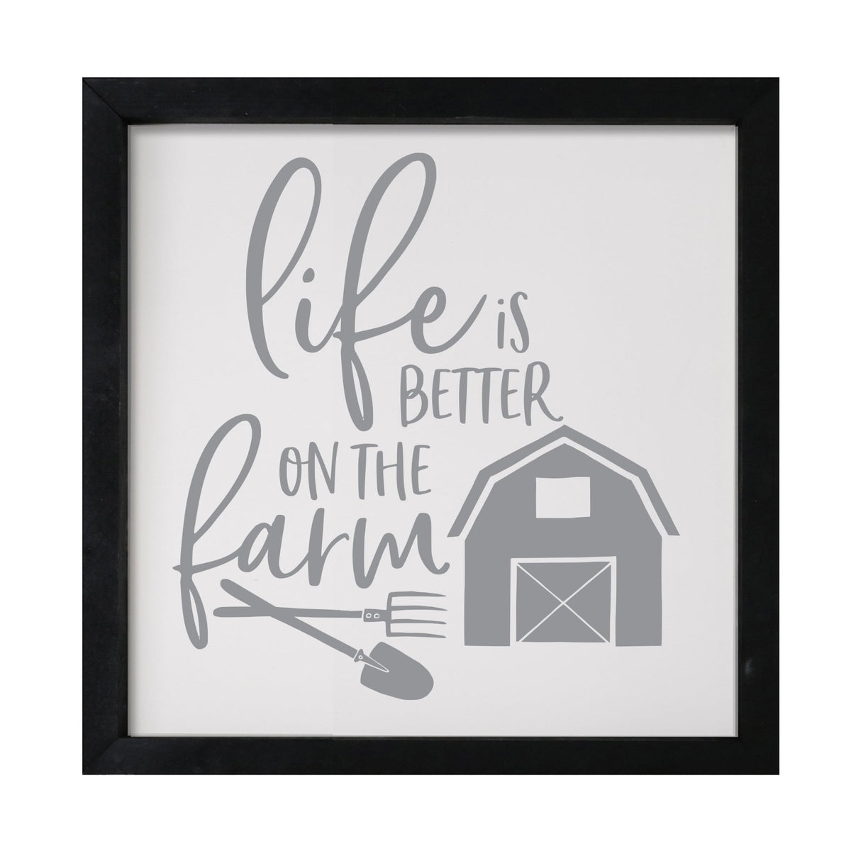 Inspiring Modern Framed Shadow Box 7x7in - Life Is Better On The Farm - LifeSong Milestones