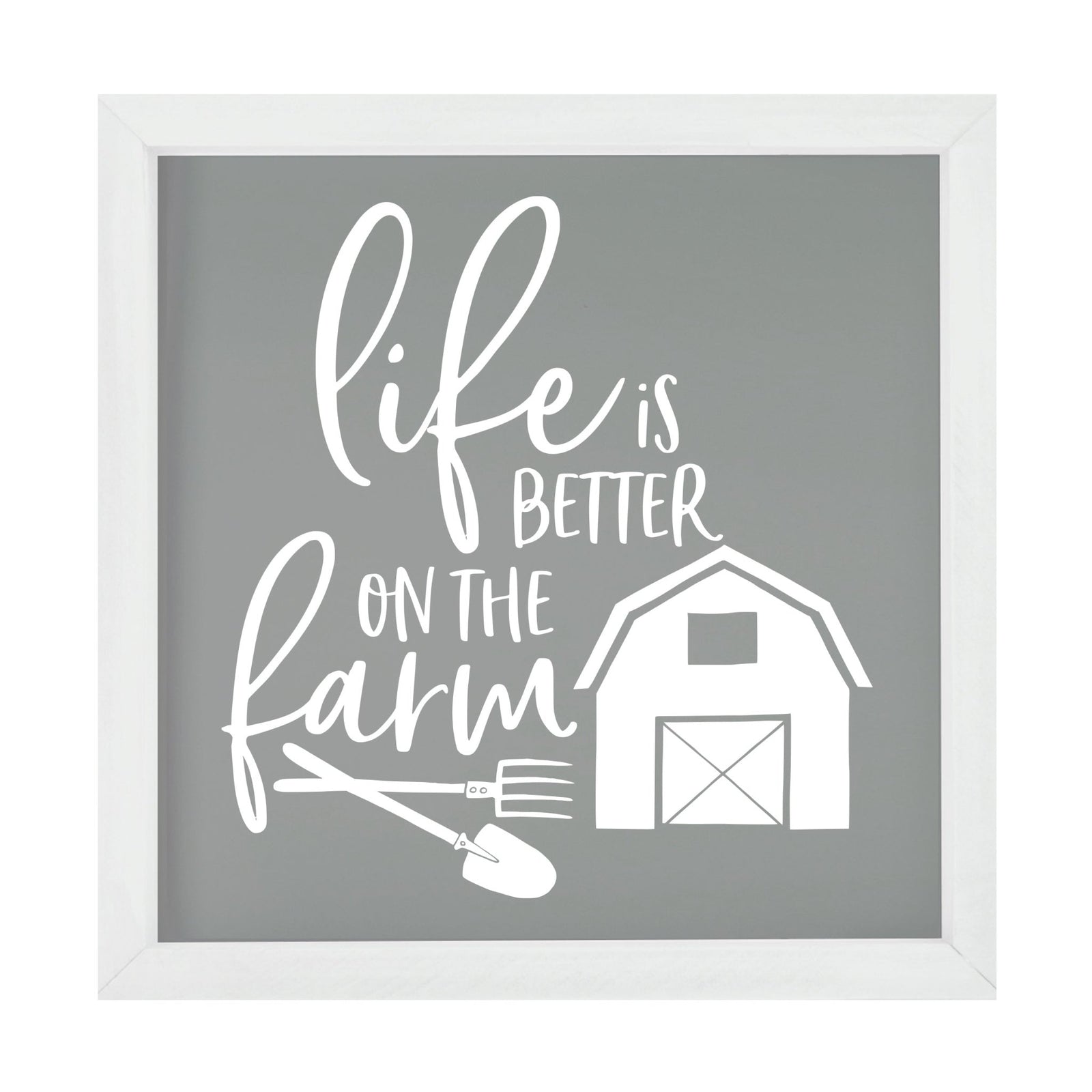 Inspiring Modern Framed Shadow Box 7x7in - Life Is Better On The Farm - LifeSong Milestones