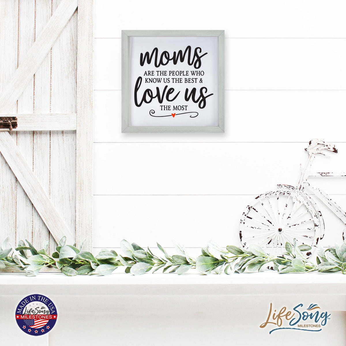 Inspiring Modern Framed Shadow Box 7x7in - Mom Are The People Who Know Us The Best - LifeSong Milestones