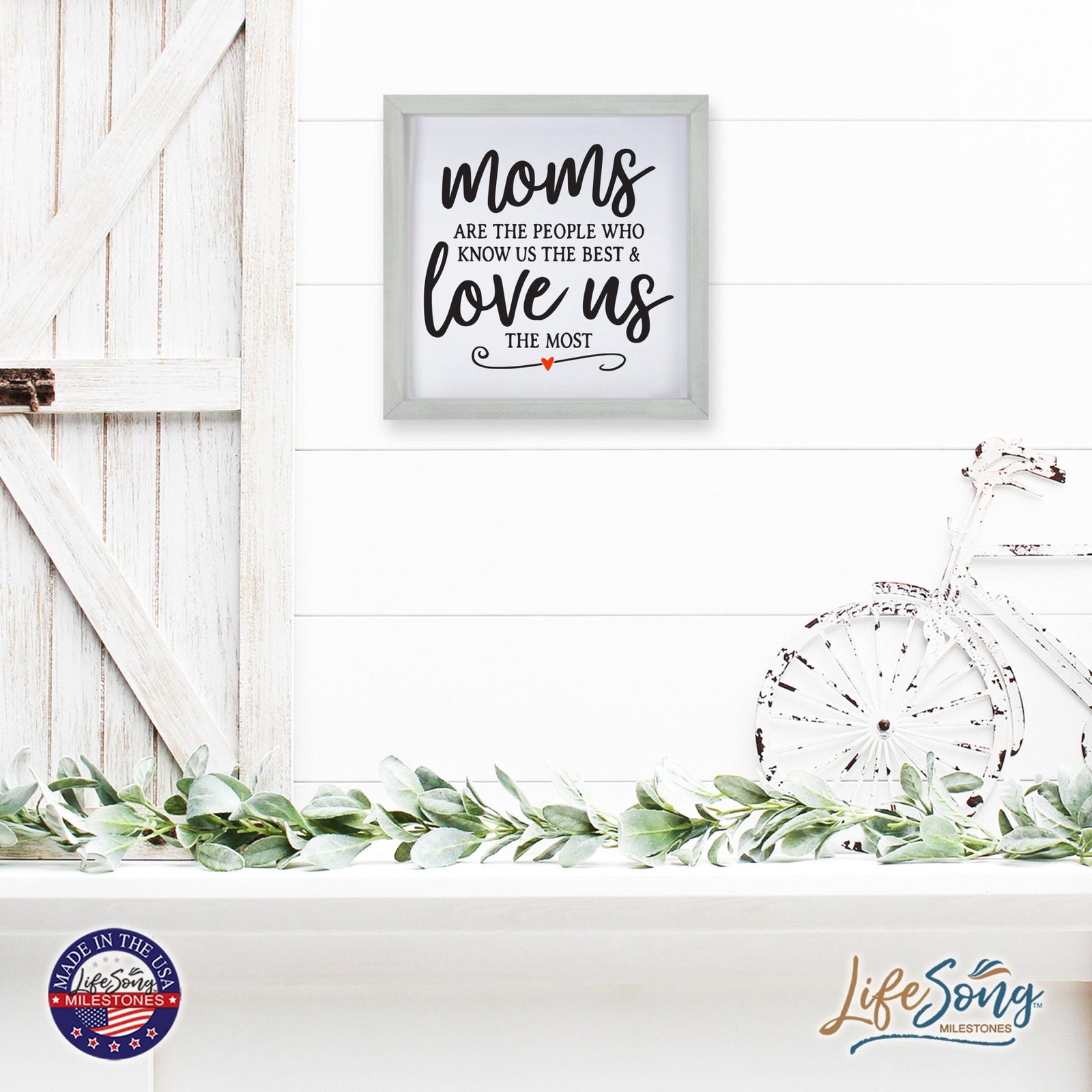 Inspiring Modern Framed Shadow Box 7x7in - Mom Are The People Who Know Us The Best - LifeSong Milestones