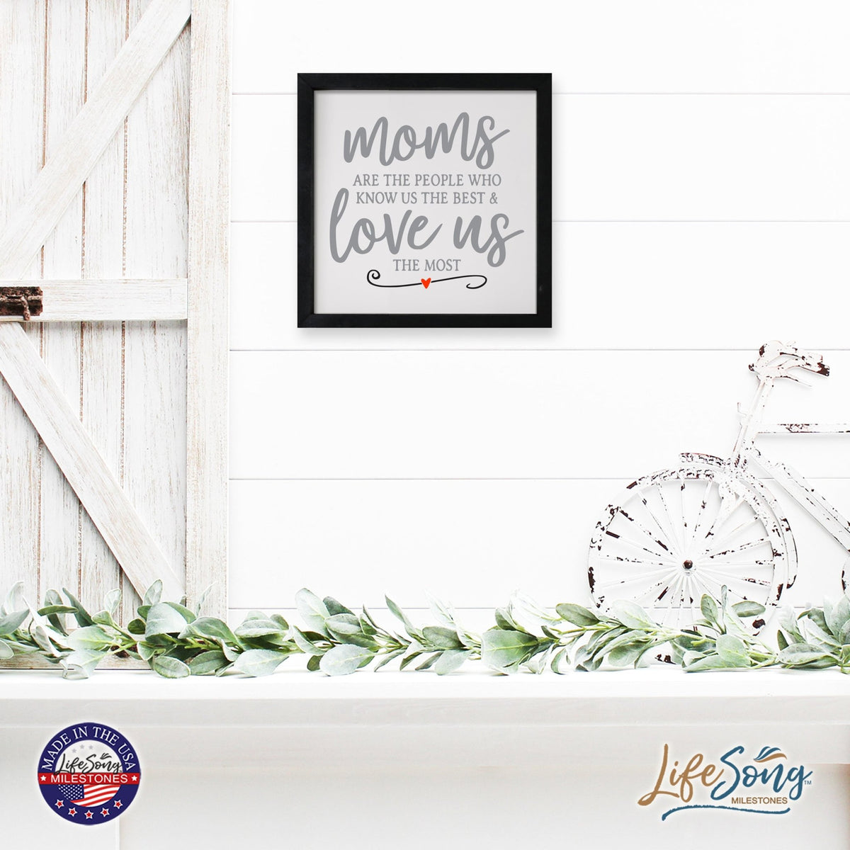 Inspiring Modern Framed Shadow Box 7x7in - Mom Are The People Who Know Us The Best - LifeSong Milestones