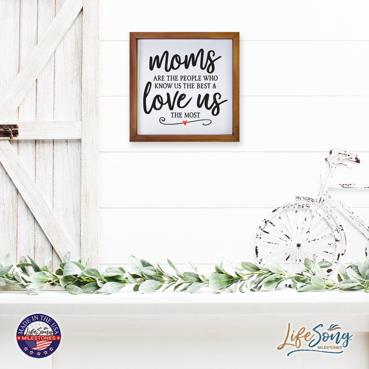 Inspiring Modern Framed Shadow Box 7x7in - Mom Are The People Who Know Us The Best - LifeSong Milestones