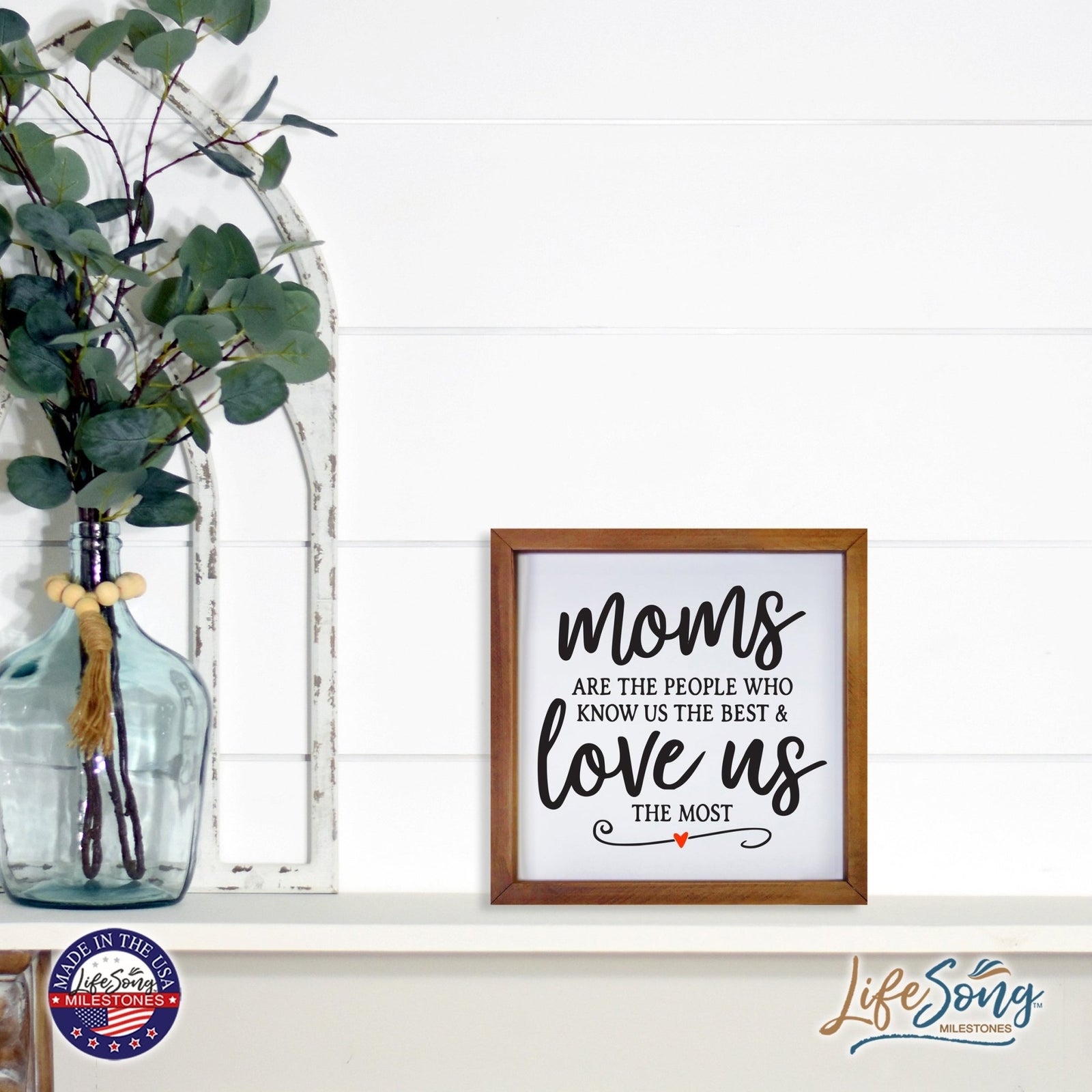 Inspiring Modern Framed Shadow Box 7x7in - Mom Are The People Who Know Us The Best - LifeSong Milestones