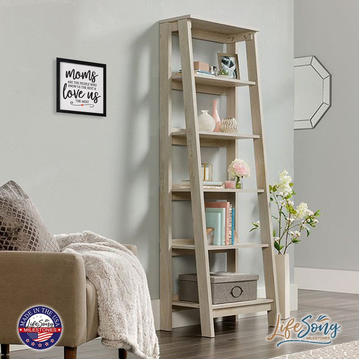 Inspiring Modern Framed Shadow Box 7x7in - Mom Are The People Who Know Us The Best - LifeSong Milestones