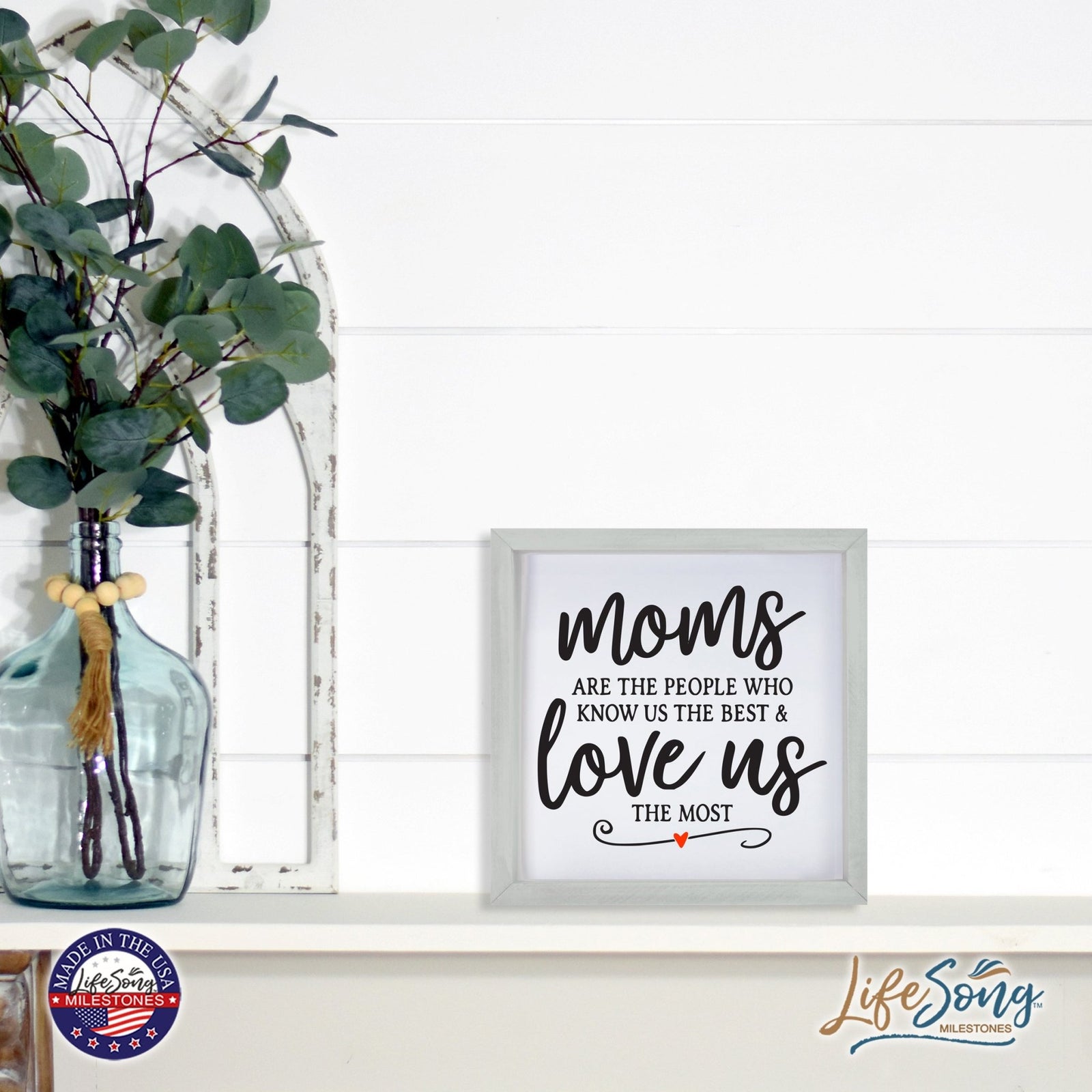 Inspiring Modern Framed Shadow Box 7x7in - Mom Are The People Who Know Us The Best - LifeSong Milestones