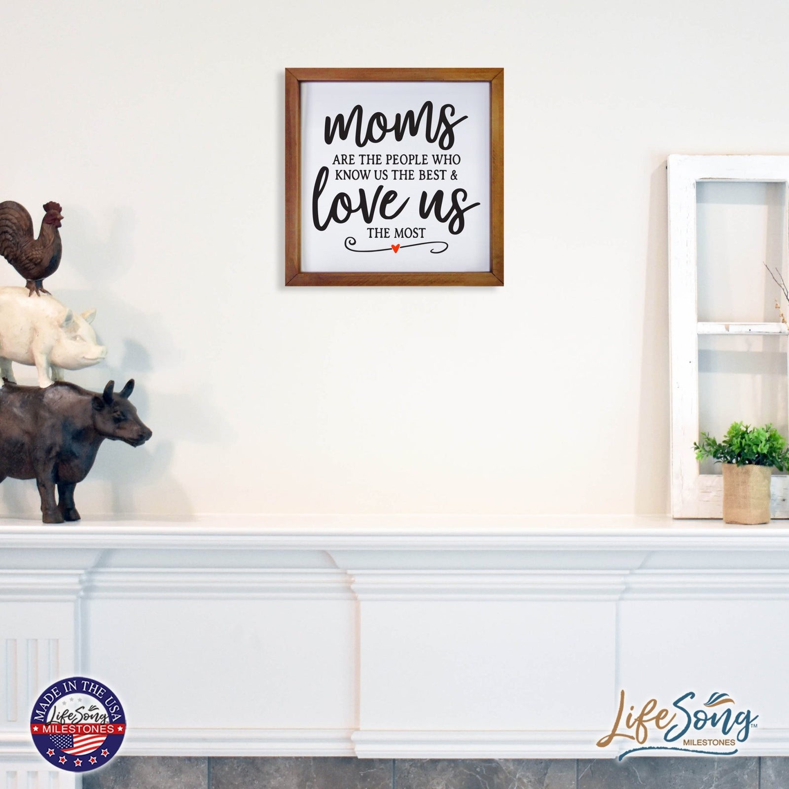 Inspiring Modern Framed Shadow Box 7x7in - Mom Are The People Who Know Us The Best - LifeSong Milestones