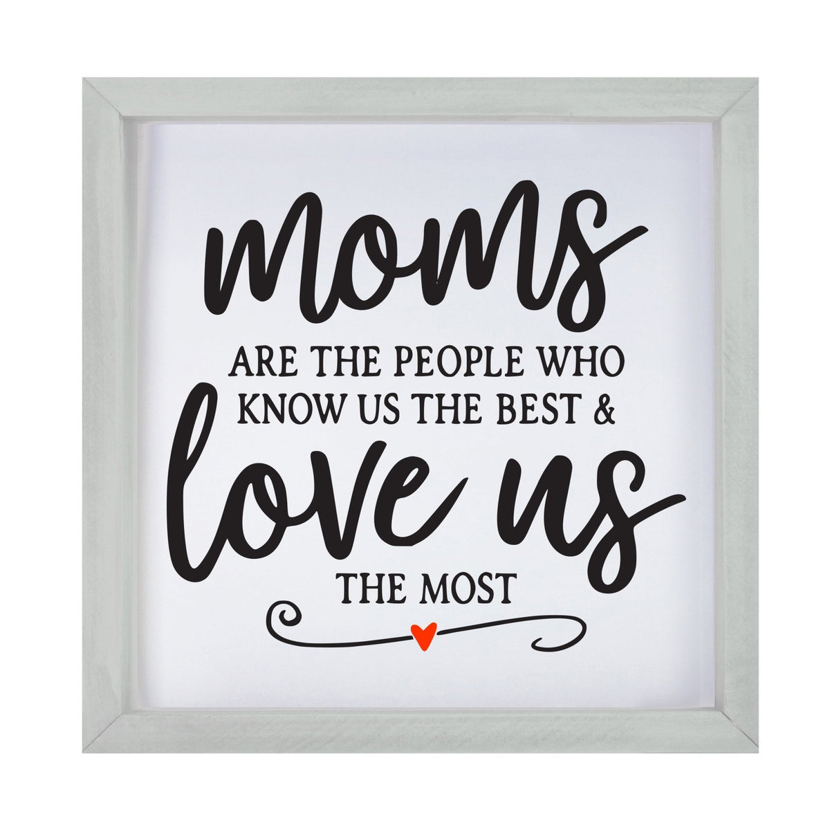 Inspiring Modern Framed Shadow Box 7x7in - Mom Are The People Who Know Us The Best - LifeSong Milestones