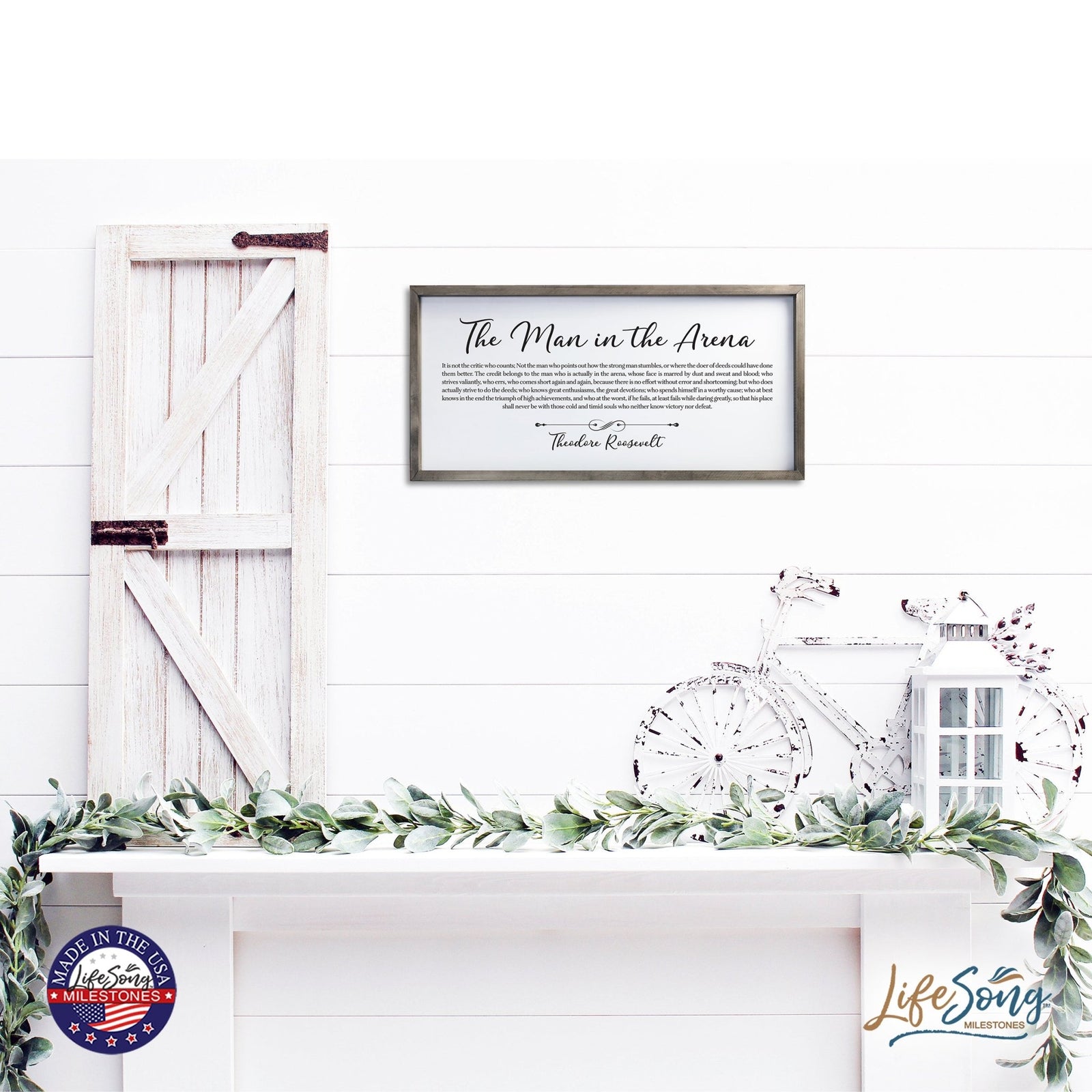 Inspiring Modern Weathered Grey Framed Shadow Box - The Man In The - LifeSong Milestones