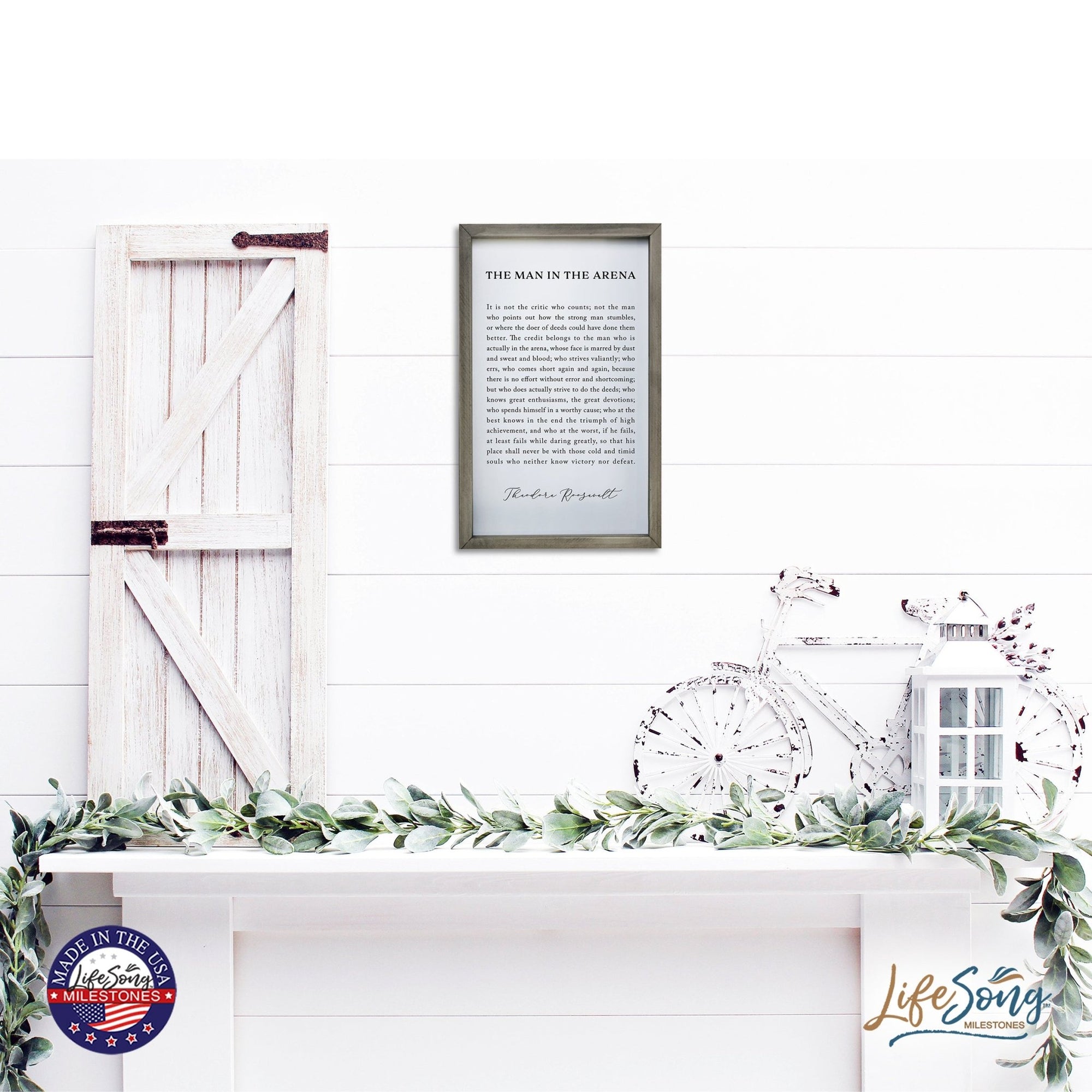 Inspiring Modern Weathered Grey Framed Shadow Box - The Man In The - LifeSong Milestones