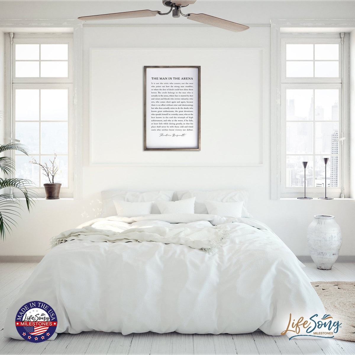 Inspiring Modern Weathered Grey Framed Shadow Box - The Man In The - LifeSong Milestones