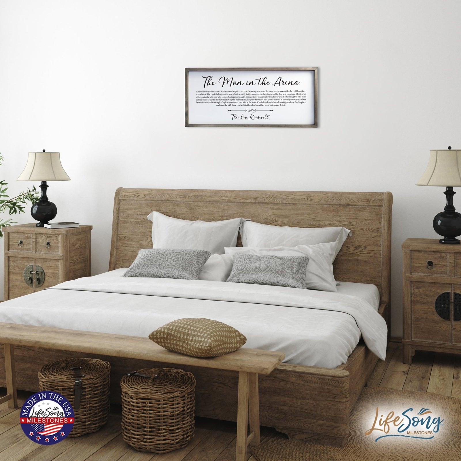 Inspiring Modern Weathered Grey Framed Shadow Box - The Man In The - LifeSong Milestones