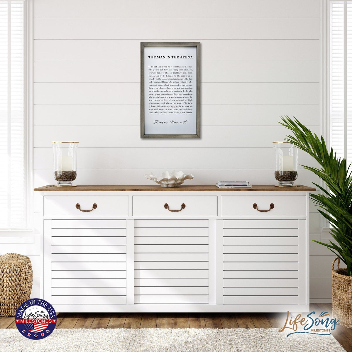 Inspiring Modern Weathered Grey Framed Shadow Box - The Man In The - LifeSong Milestones