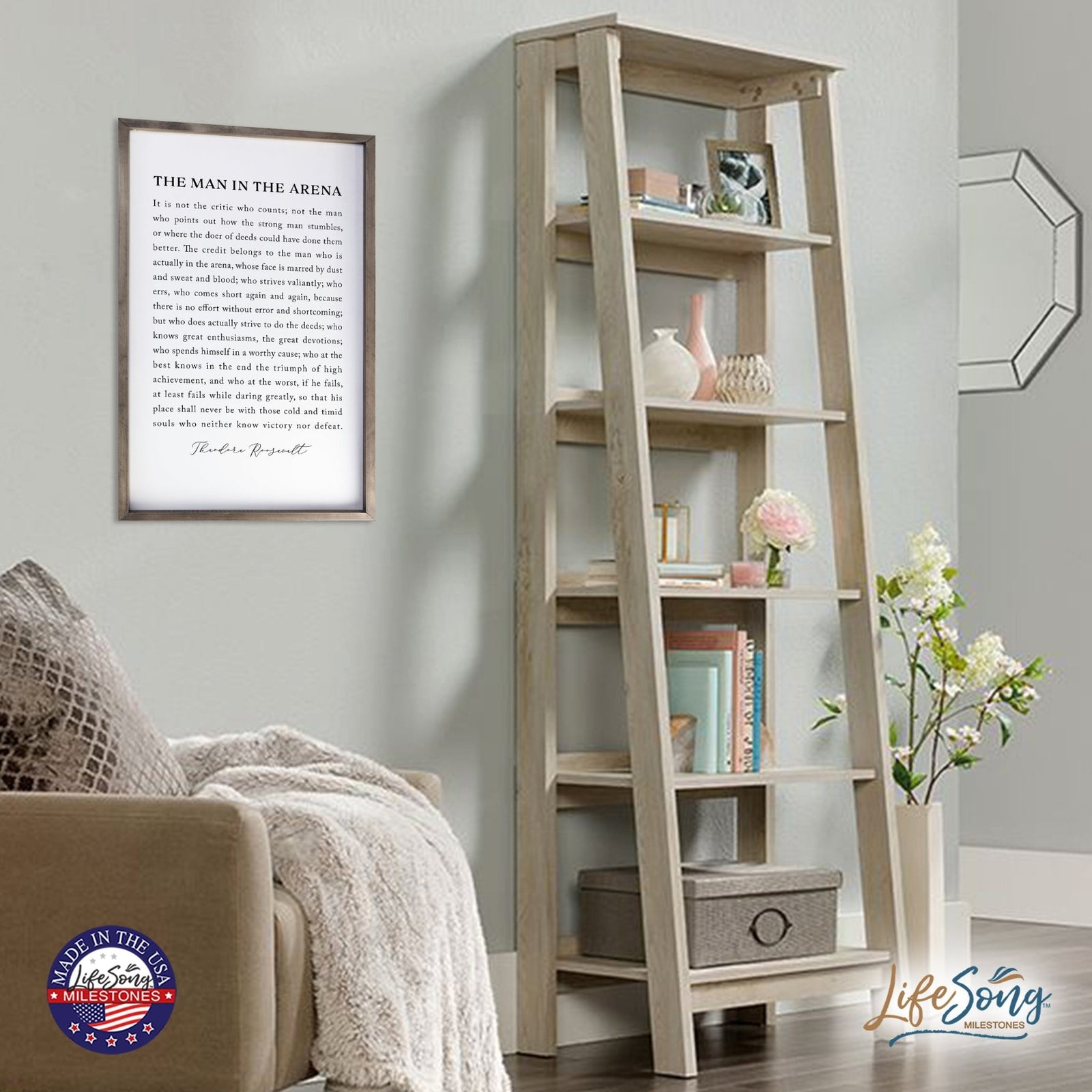 Inspiring Modern Weathered Grey Framed Shadow Box - The Man In The - LifeSong Milestones