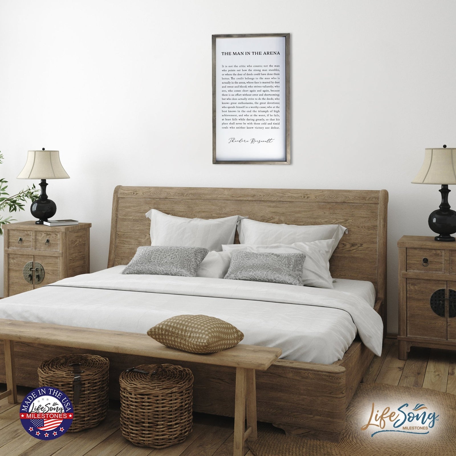 Inspiring Modern Weathered Grey Framed Shadow Box - The Man In The - LifeSong Milestones