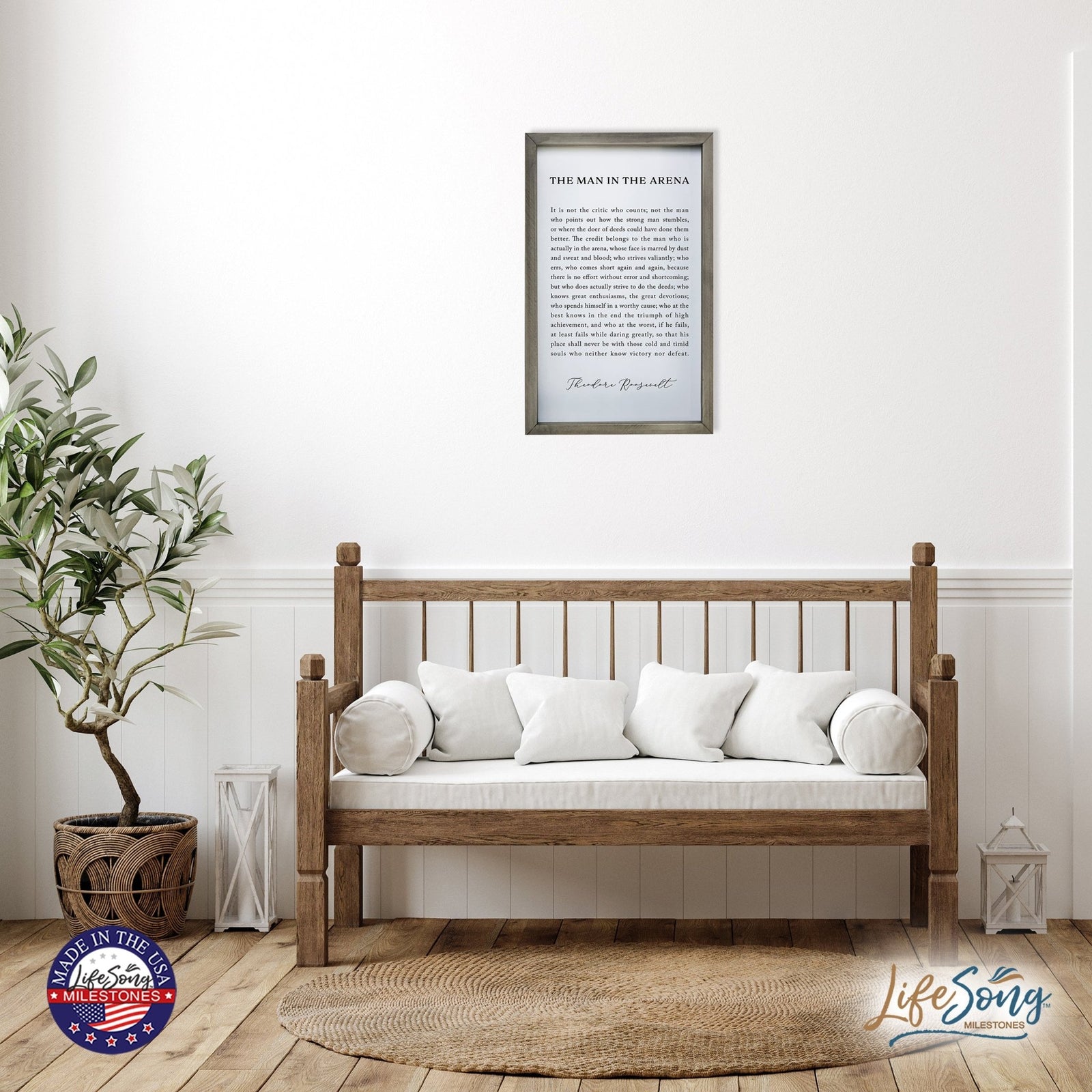 Inspiring Modern Weathered Grey Framed Shadow Box - The Man In The - LifeSong Milestones