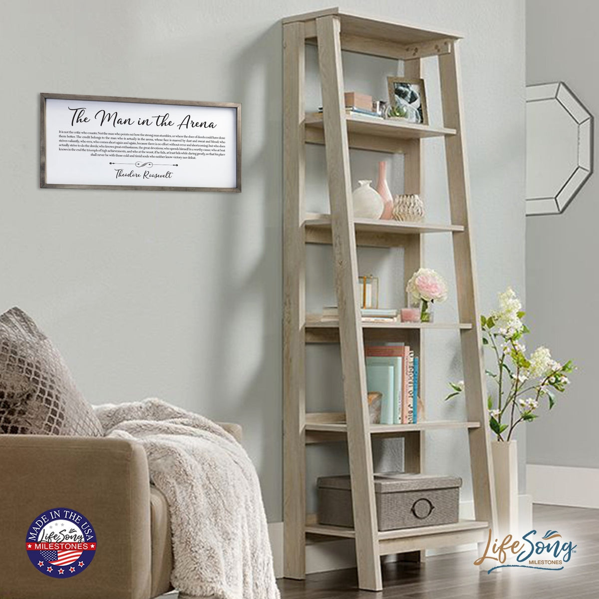 Inspiring Modern Weathered Grey Framed Shadow Box - The Man In The - LifeSong Milestones