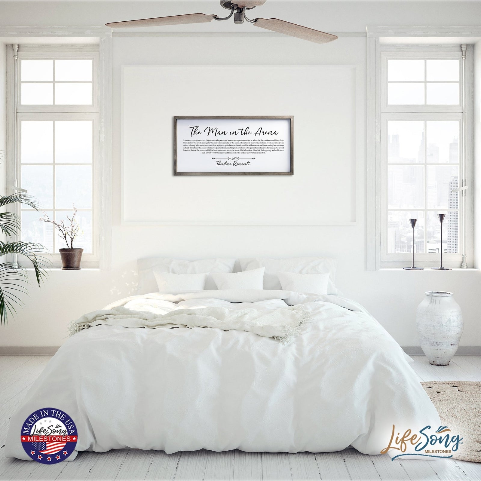 Inspiring Modern Weathered Grey Framed Shadow Box - The Man In The - LifeSong Milestones