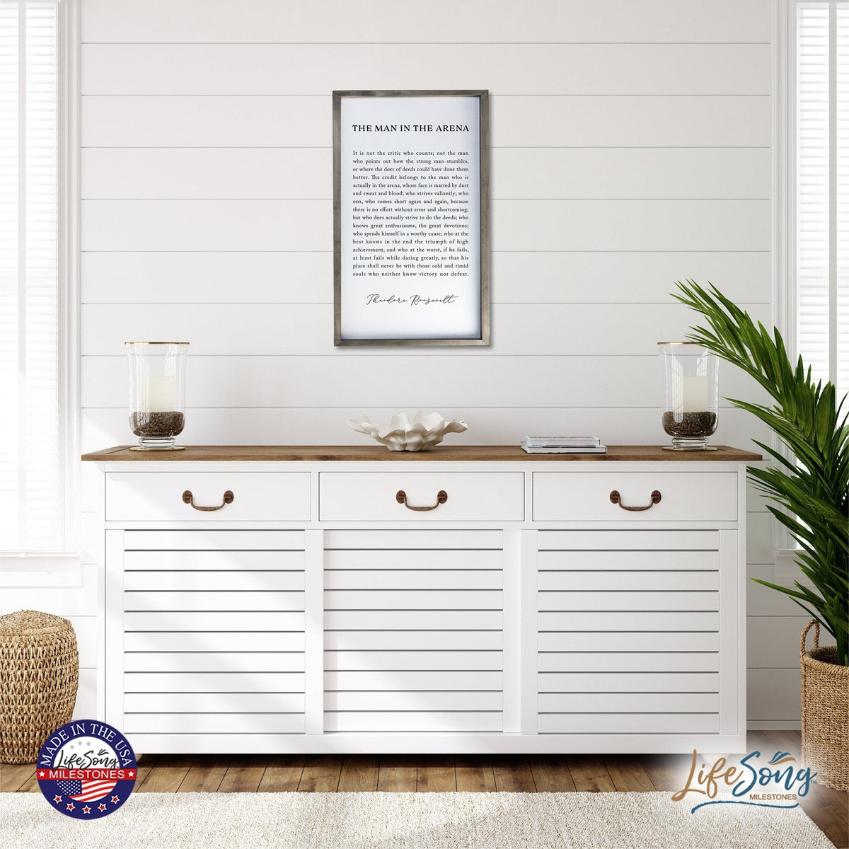 Inspiring Modern Weathered Grey Framed Shadow Box - The Man In The - LifeSong Milestones