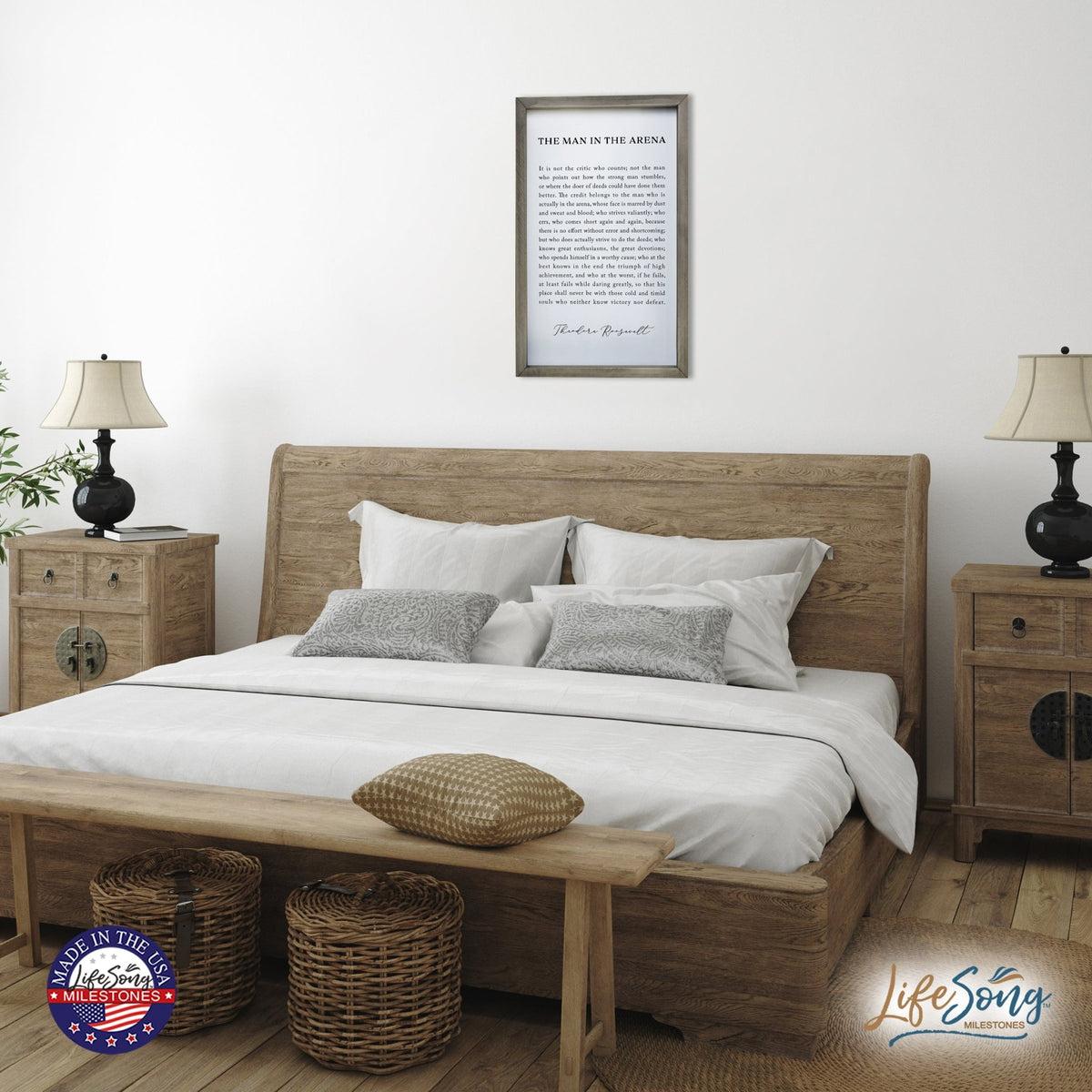 Inspiring Modern Weathered Grey Framed Shadow Box - The Man In The - LifeSong Milestones