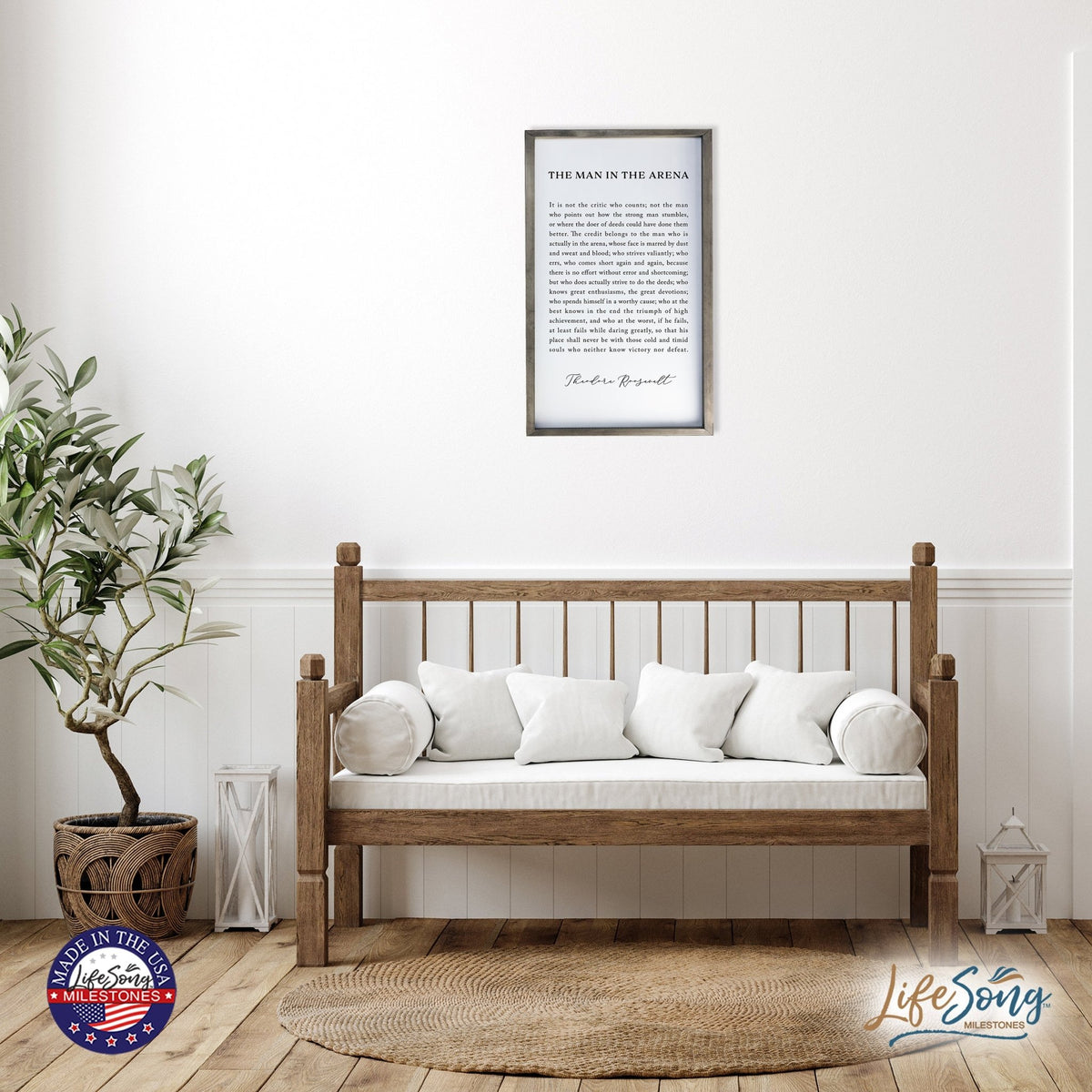 Inspiring Modern Weathered Grey Framed Shadow Box - The Man In The - LifeSong Milestones