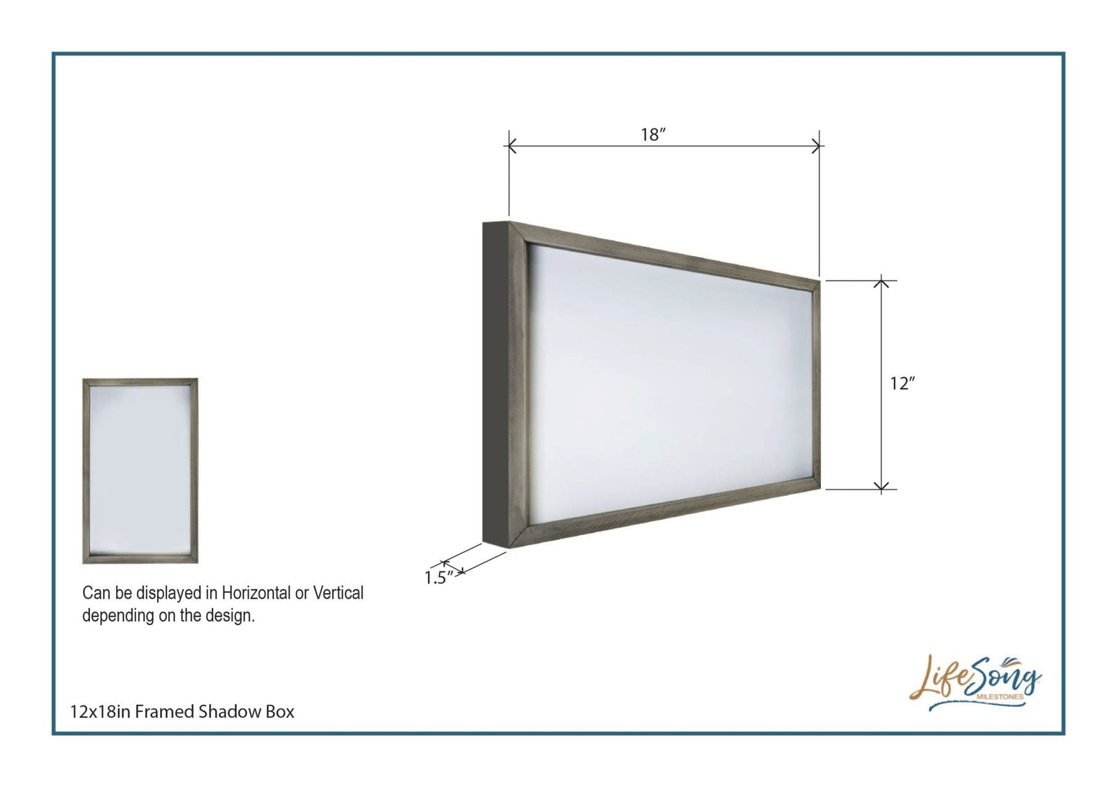 Inspiring Modern Weathered Grey Framed Shadow Box - The Man In The - LifeSong Milestones