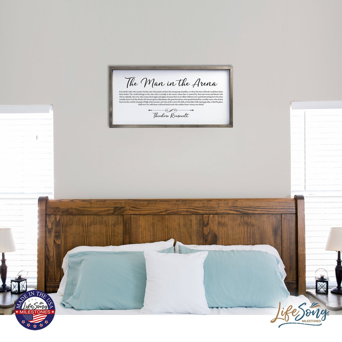 Inspiring Modern Weathered Grey Framed Shadow Box - The Man In The - LifeSong Milestones