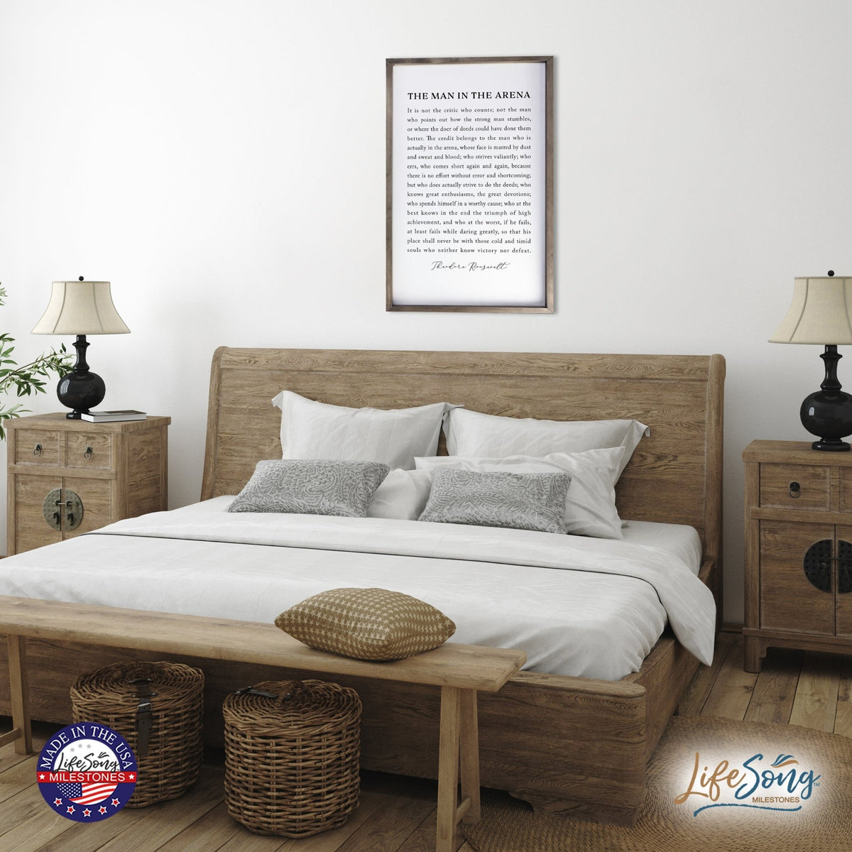 Inspiring Modern Weathered Grey Framed Shadow Box - The Man In The - LifeSong Milestones