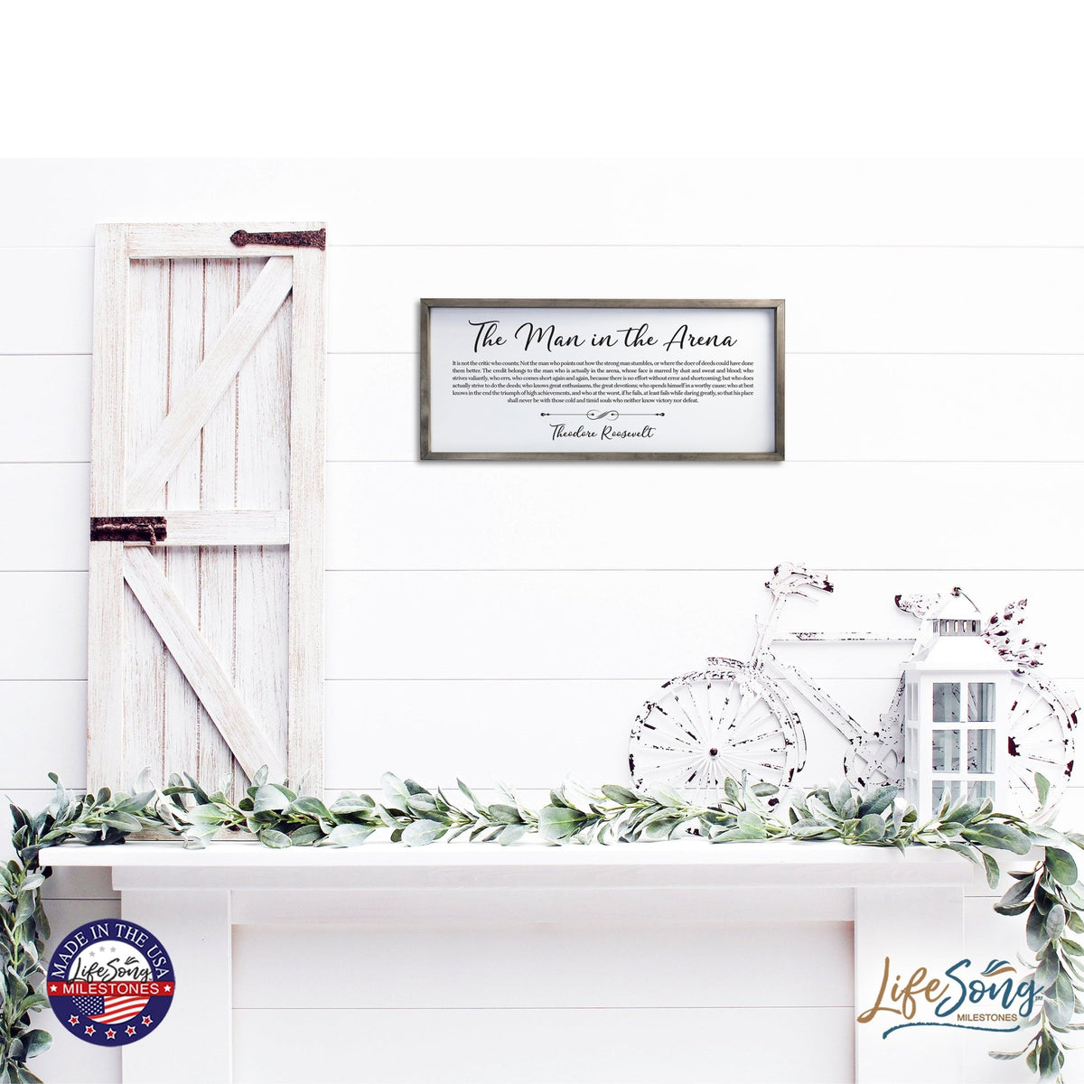 Inspiring Modern Weathered Grey Framed Shadow Box - The Man In The - LifeSong Milestones