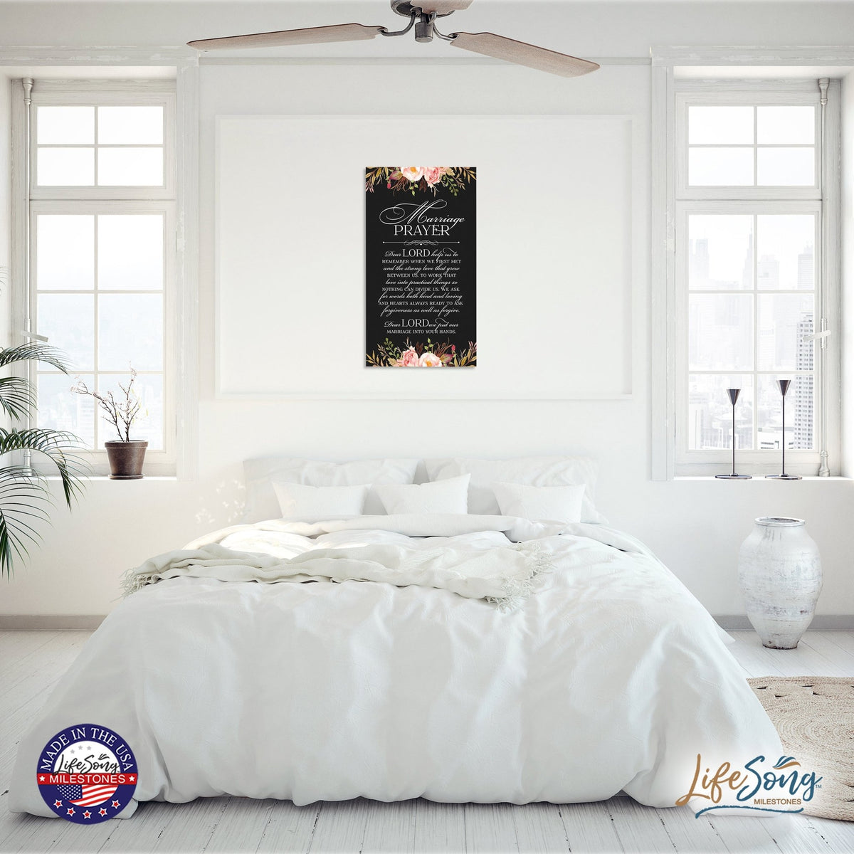 Inspiring Wedding Anniversary Wall Hanging Plaque 8x16 - Marriage Prayer - LifeSong Milestones