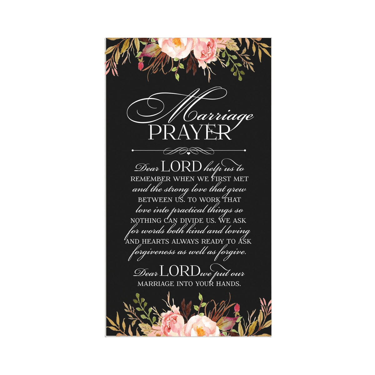 Inspiring Wedding Anniversary Wall Hanging Plaque 8x16 - Marriage Prayer - LifeSong Milestones