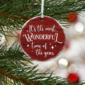 Its The Most Wonderful Time | Hanging Christmas Ornament 3.75 in - LifeSong Milestones