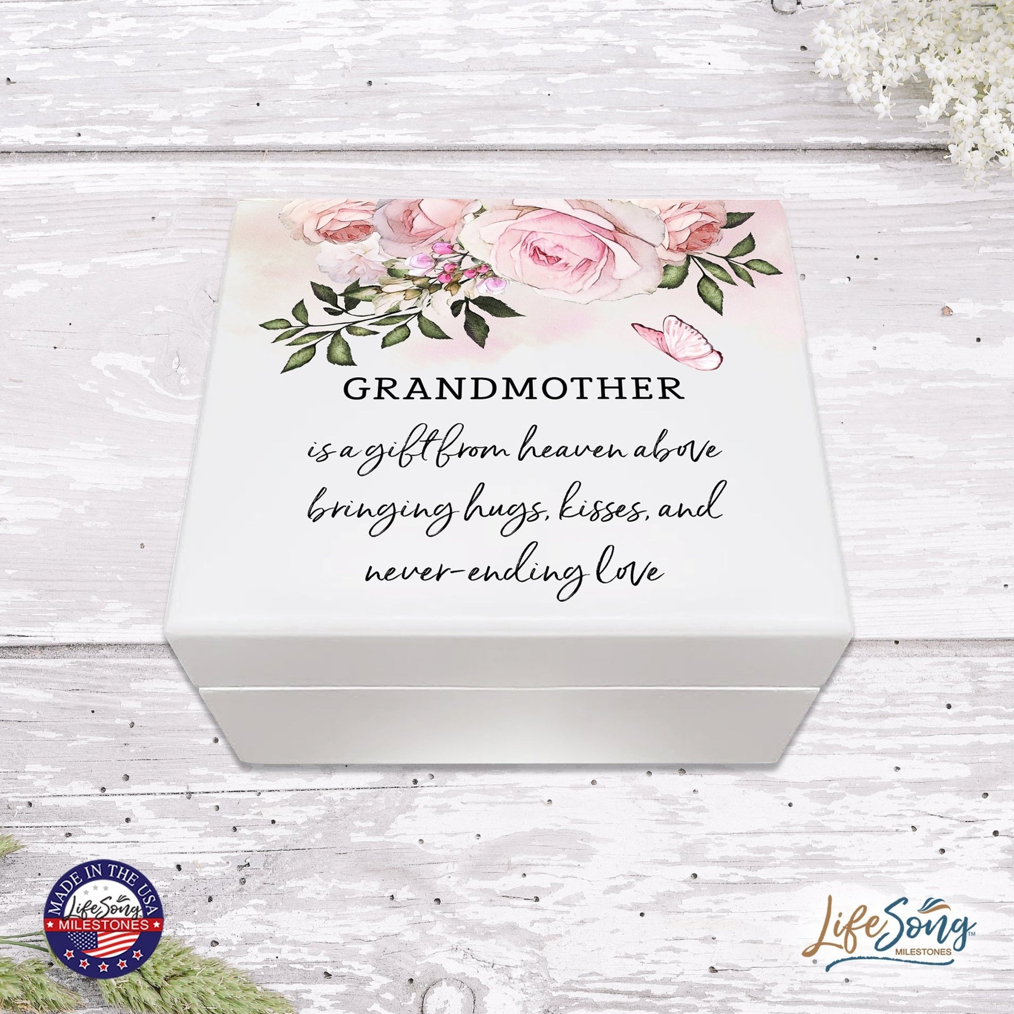 Jewelry Keepsake Box for Grandmother 6x5.5in - Grandmother, A Gift From Abovd - LifeSong Milestones