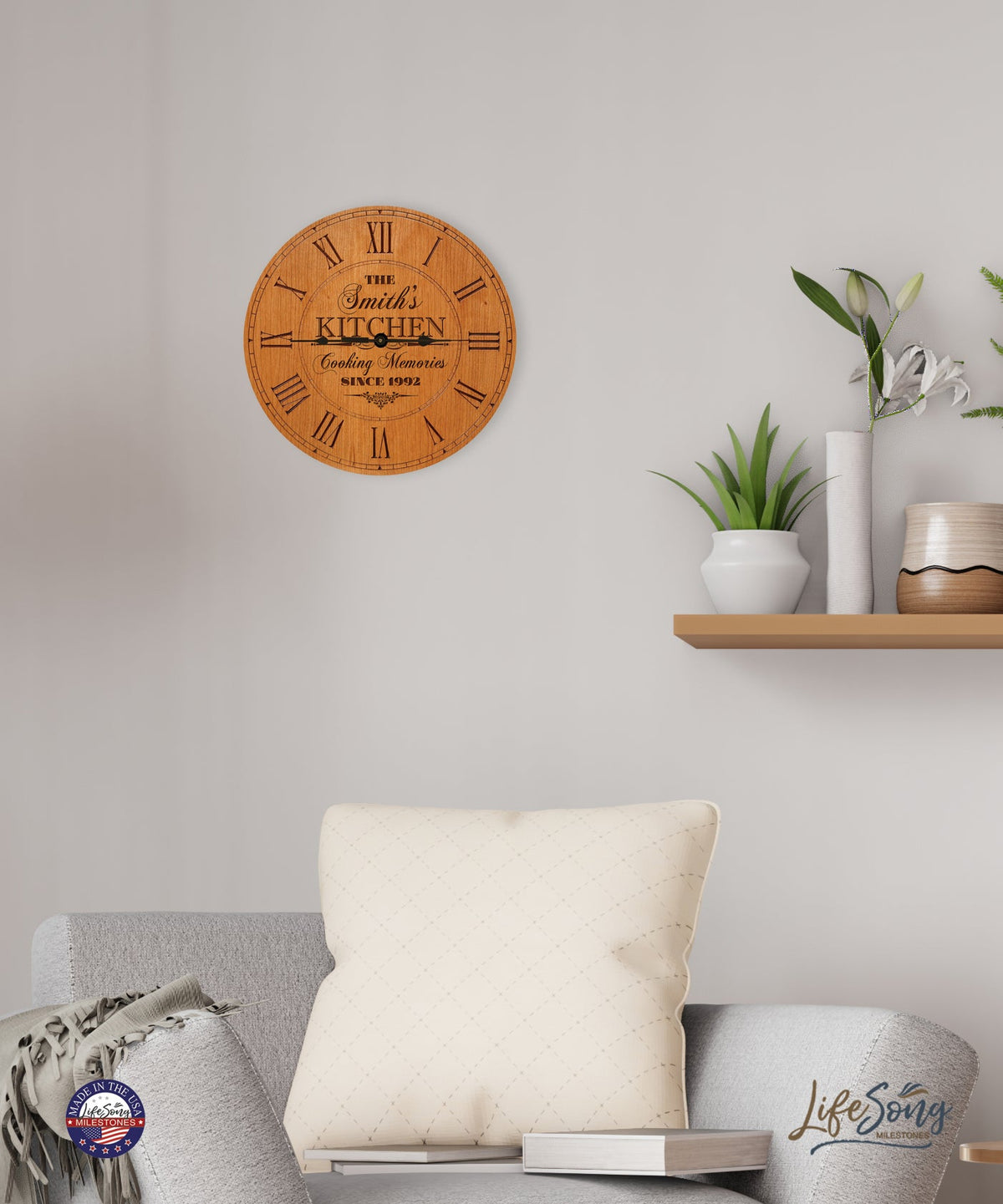 Kitchen Cooking Memories Anniversary Cherry Clock - LifeSong Milestones