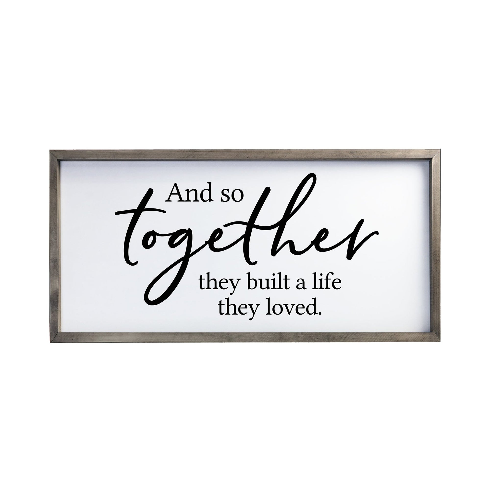 Large Family Wall Decor Quote Sign For Home 18 x 36 - And So Together - LifeSong Milestones