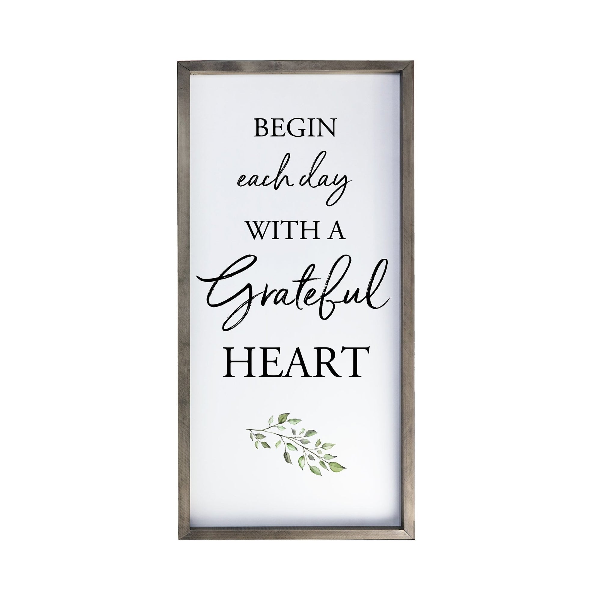 Large Family Wall Decor Quote Sign For Home 18 x 36 - Begin Each Day With - LifeSong Milestones