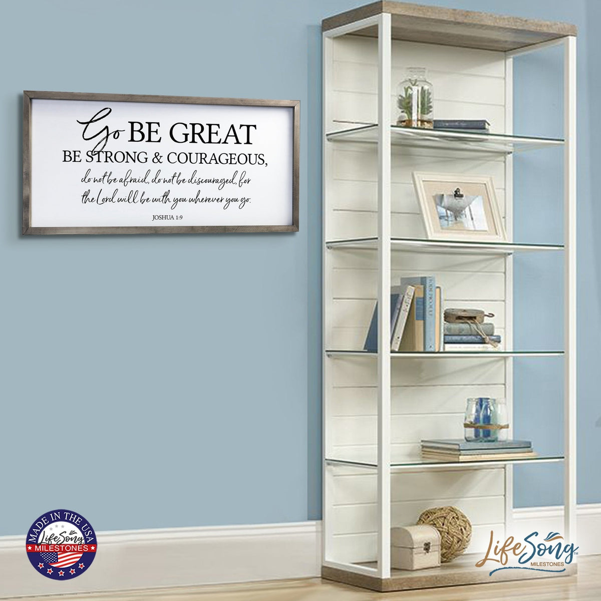 Large Family Wall Decor Quote Sign For Home 18 x 36 - Go Be Great - LifeSong Milestones