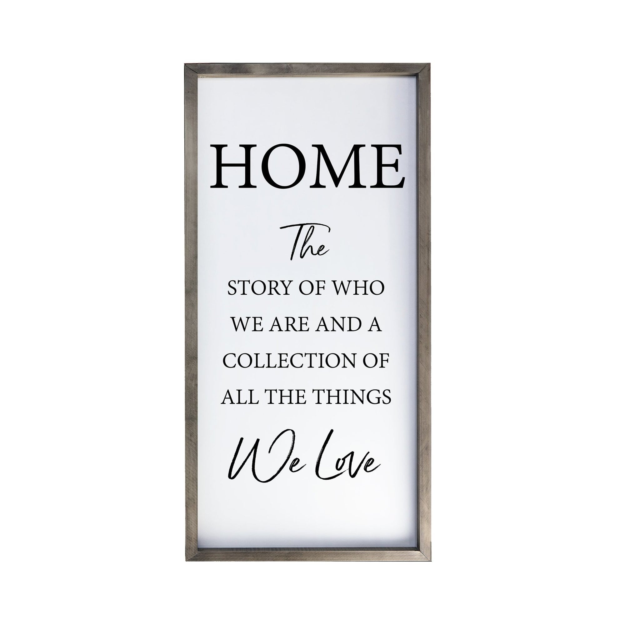 Large Family Wall Decor Quote Sign For Home 18 x 36 - Home The Story Of Who - LifeSong Milestones