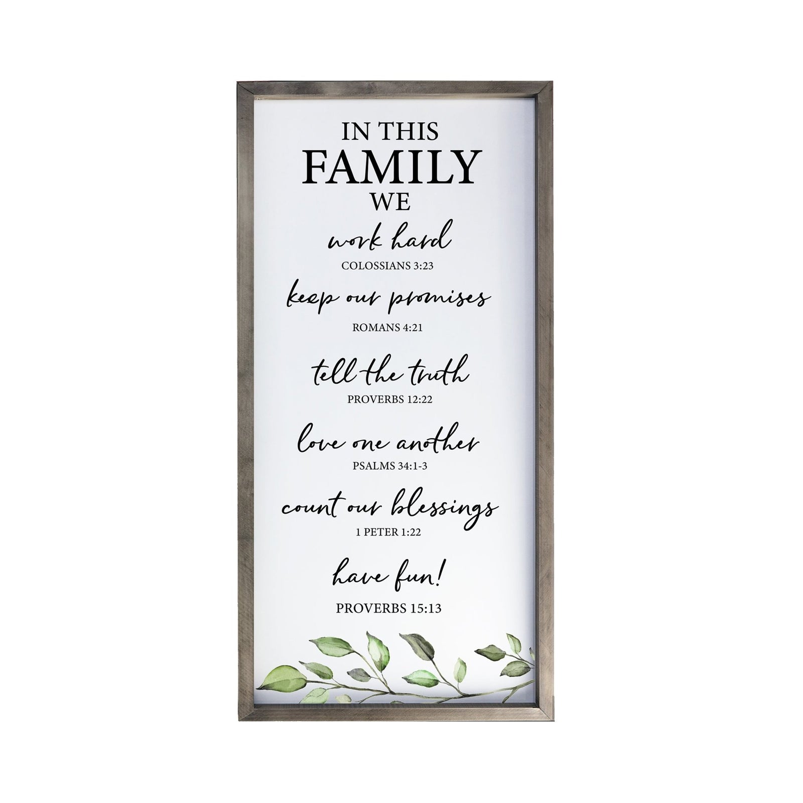 Large Family Wall Decor Quote Sign For Home 18 x 36 - In This Family - LifeSong Milestones