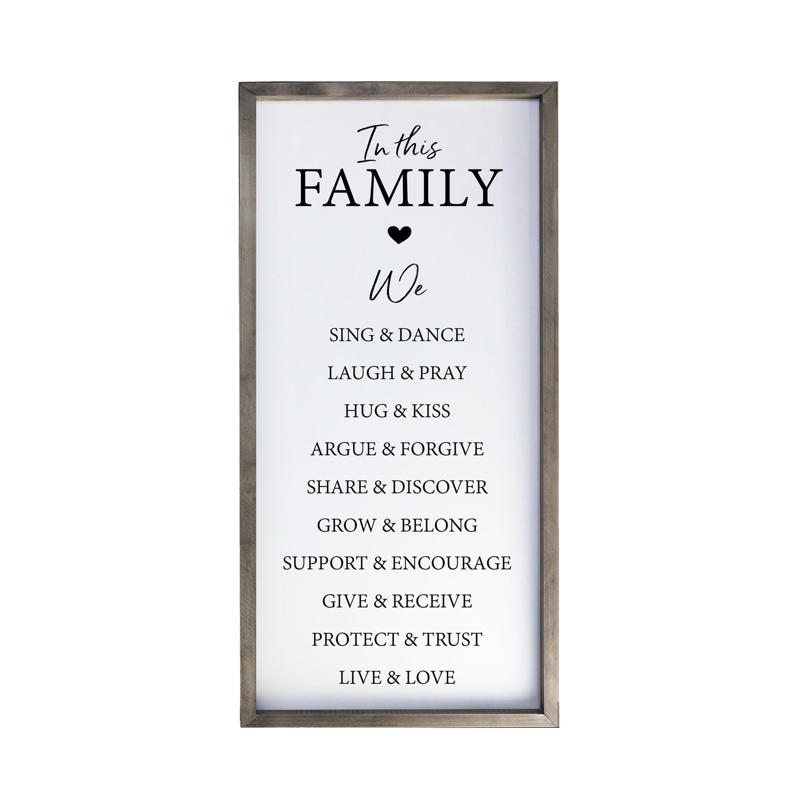 Large Family Wall Decor Quote Sign For Home 18 x 36 - In This Family We Sing - LifeSong Milestones