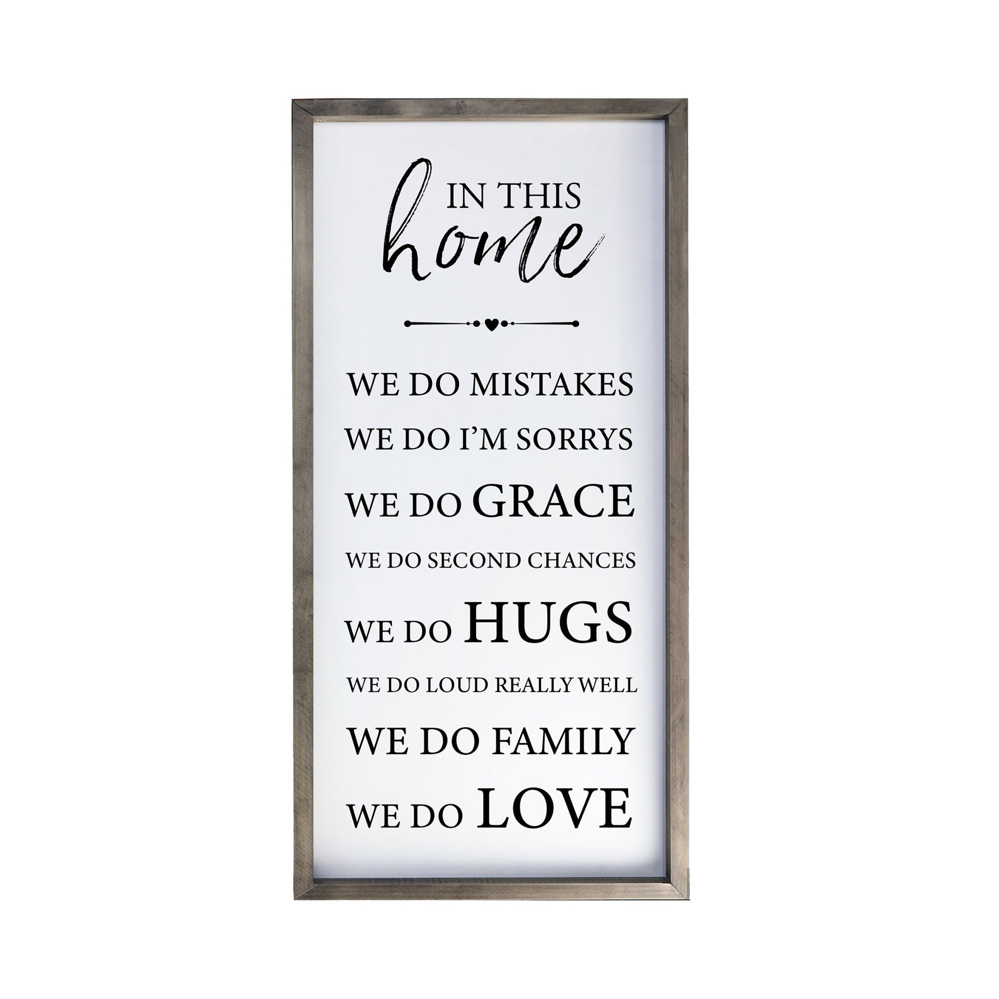 Large Family Wall Decor Quote Sign For Home 18 x 36 - In This Home We Do - LifeSong Milestones