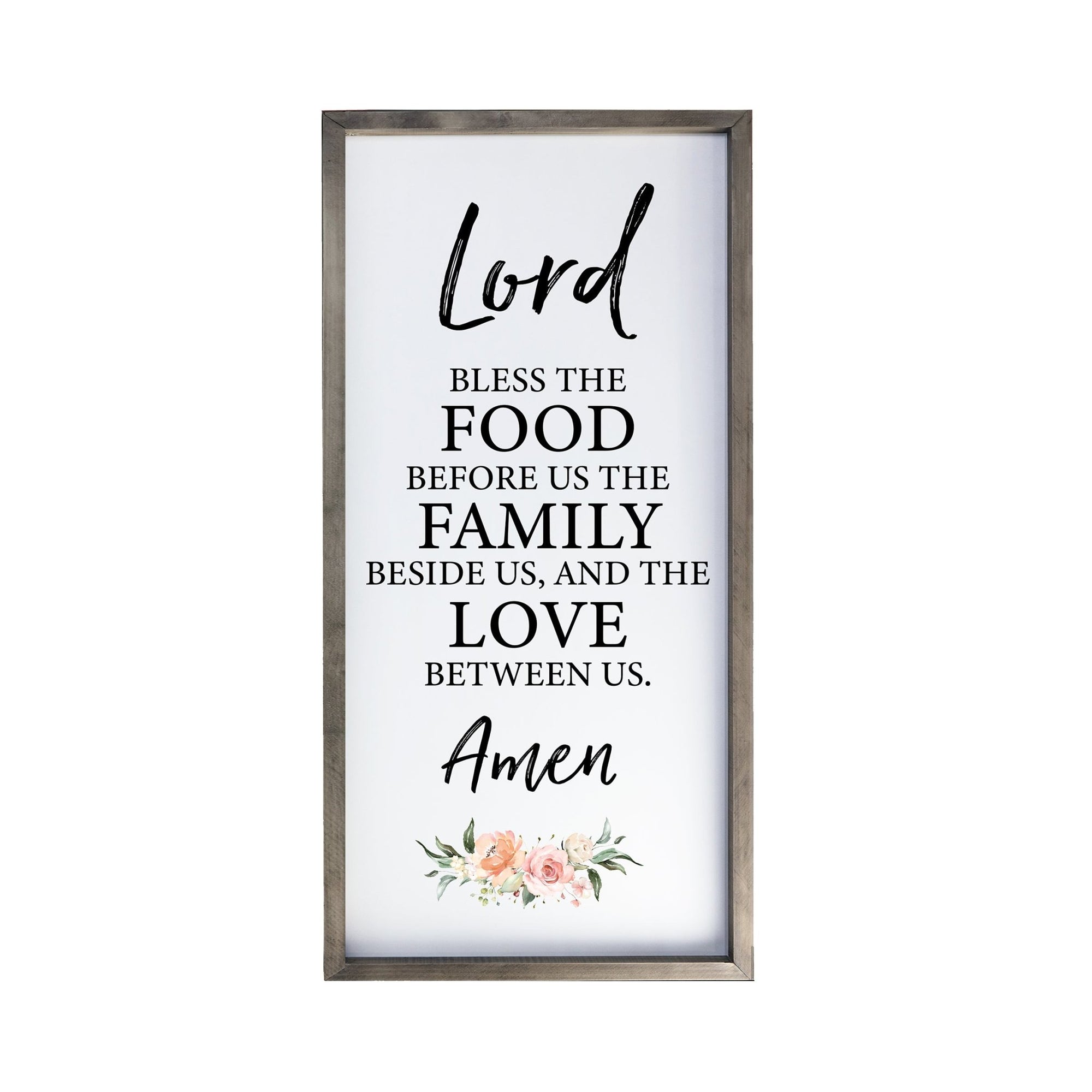 Large Family Wall Decor Quote Sign For Home 18 x 36 - Lord Bless The Food - LifeSong Milestones